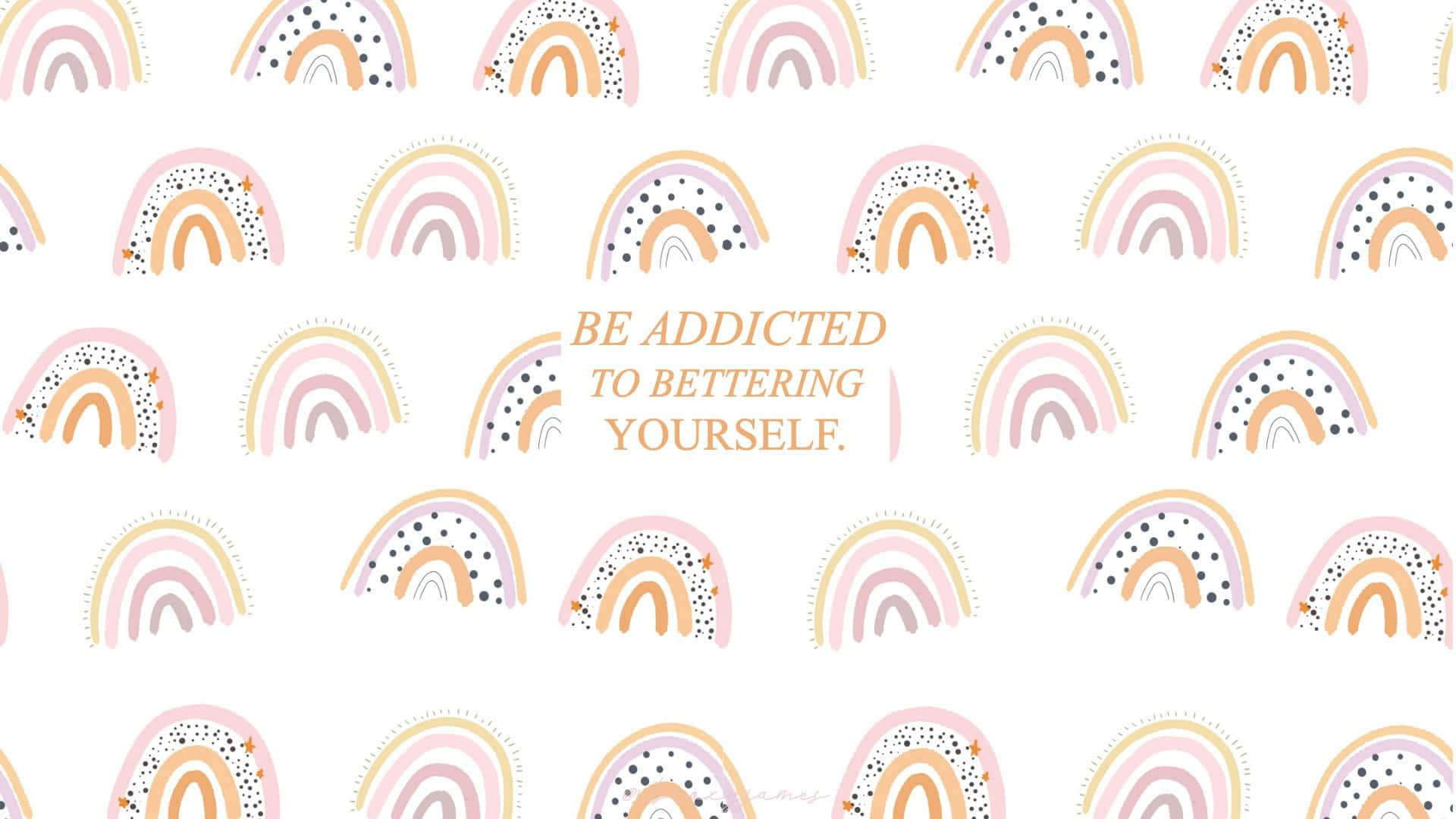 minimalist boho rainbow pattern, pastel rainbow arches, polka dots, Full HD Desktop Wallpaper