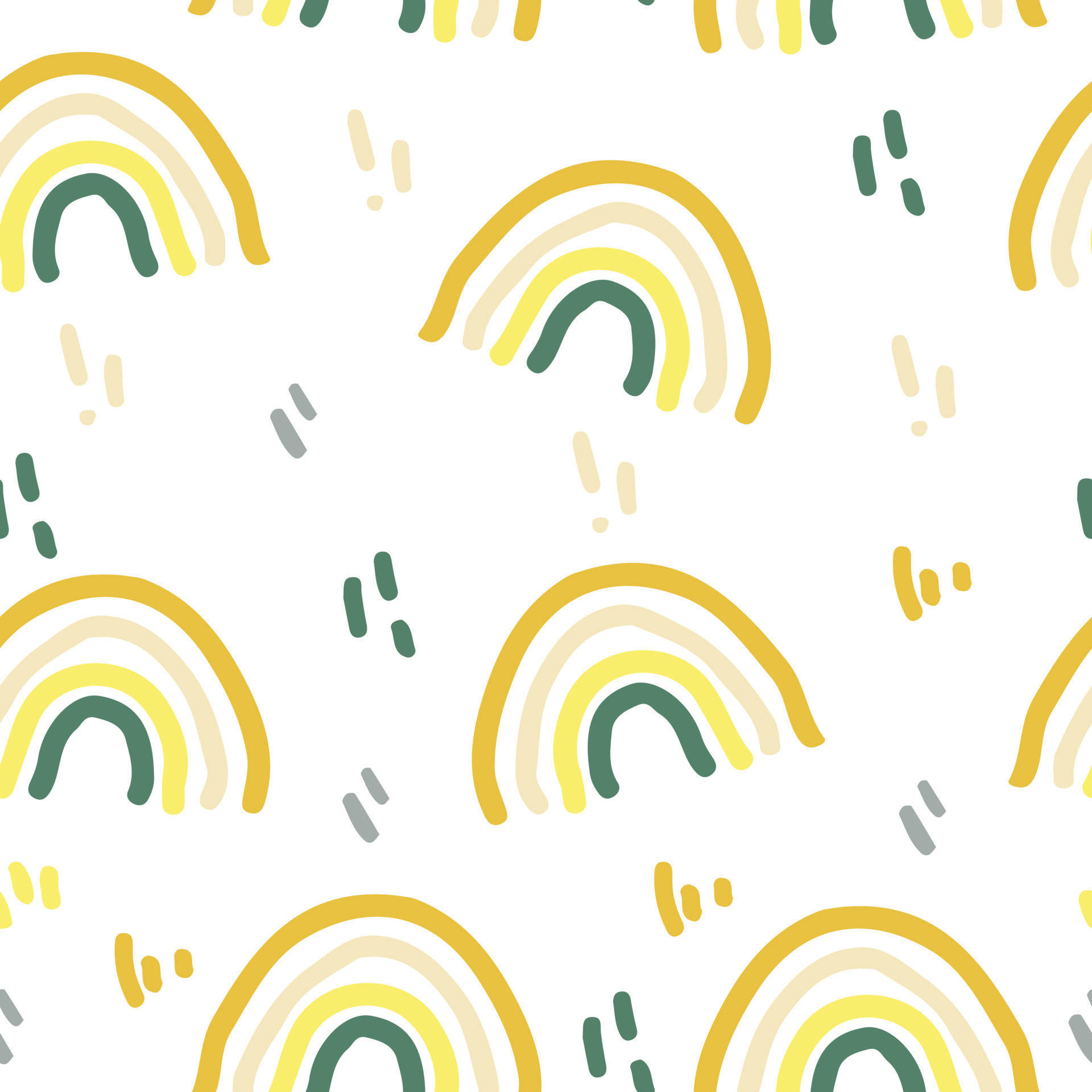 Boho Rainbow, yellow cream, green, Full HD Desktop Wallpaper