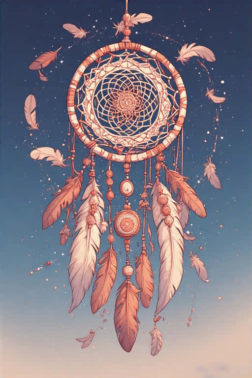 boho dreamcatcher, starry twilight sky, intricate woven web, SD Phone Wallpaper