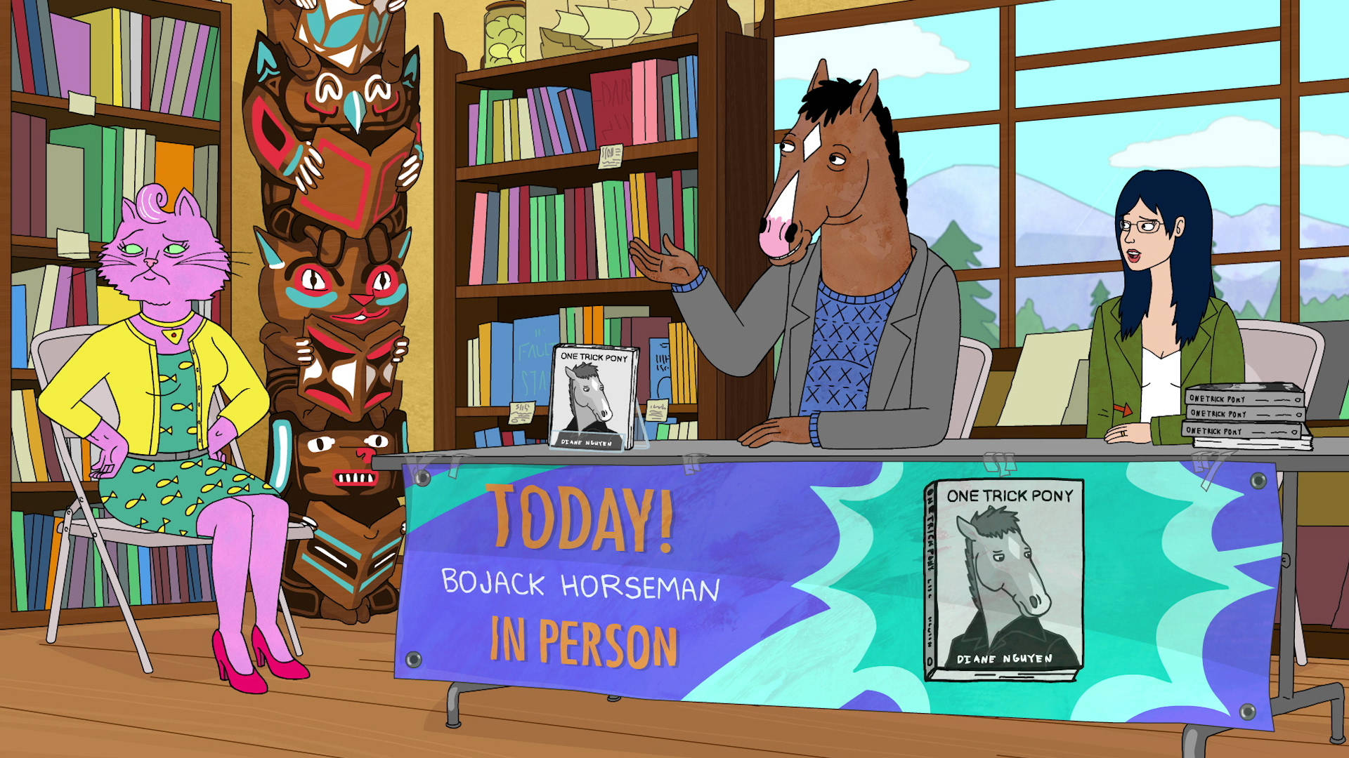 BoJack Horseman, book signing, bookstore, Full HD Desktop Wallpaper