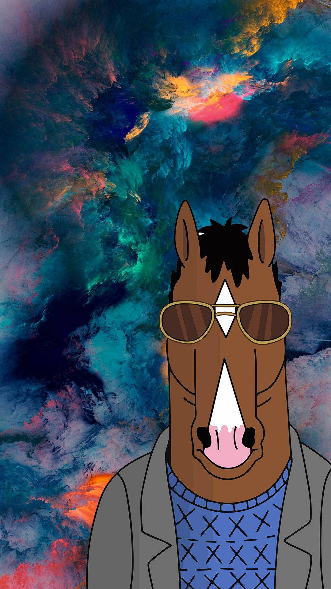 Bojack Horseman, cartoon horse, sunglasses, Full HD Phone Wallpaper
