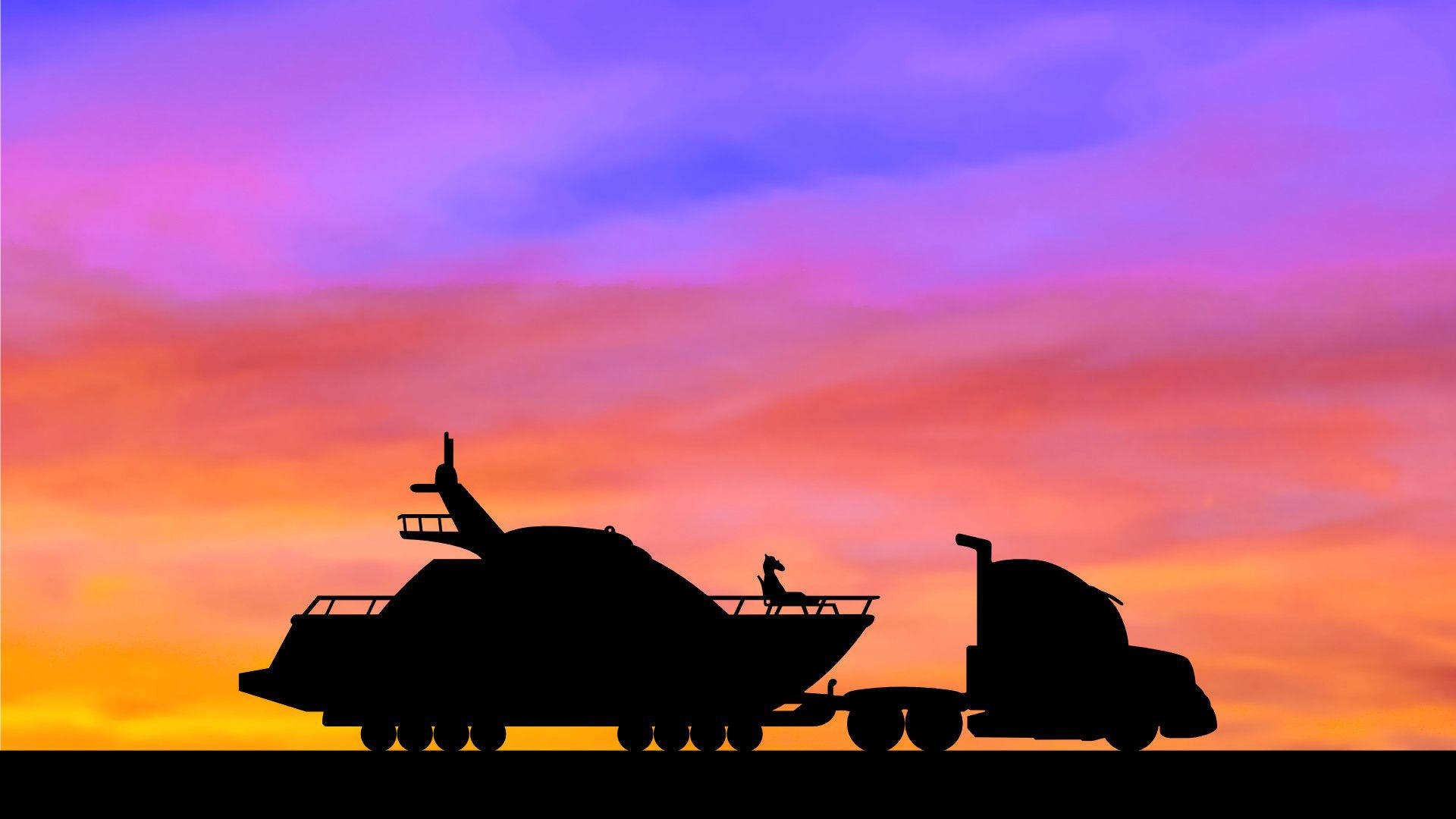 Bojack Horseman, LA, silhouette, Full HD Desktop Wallpaper