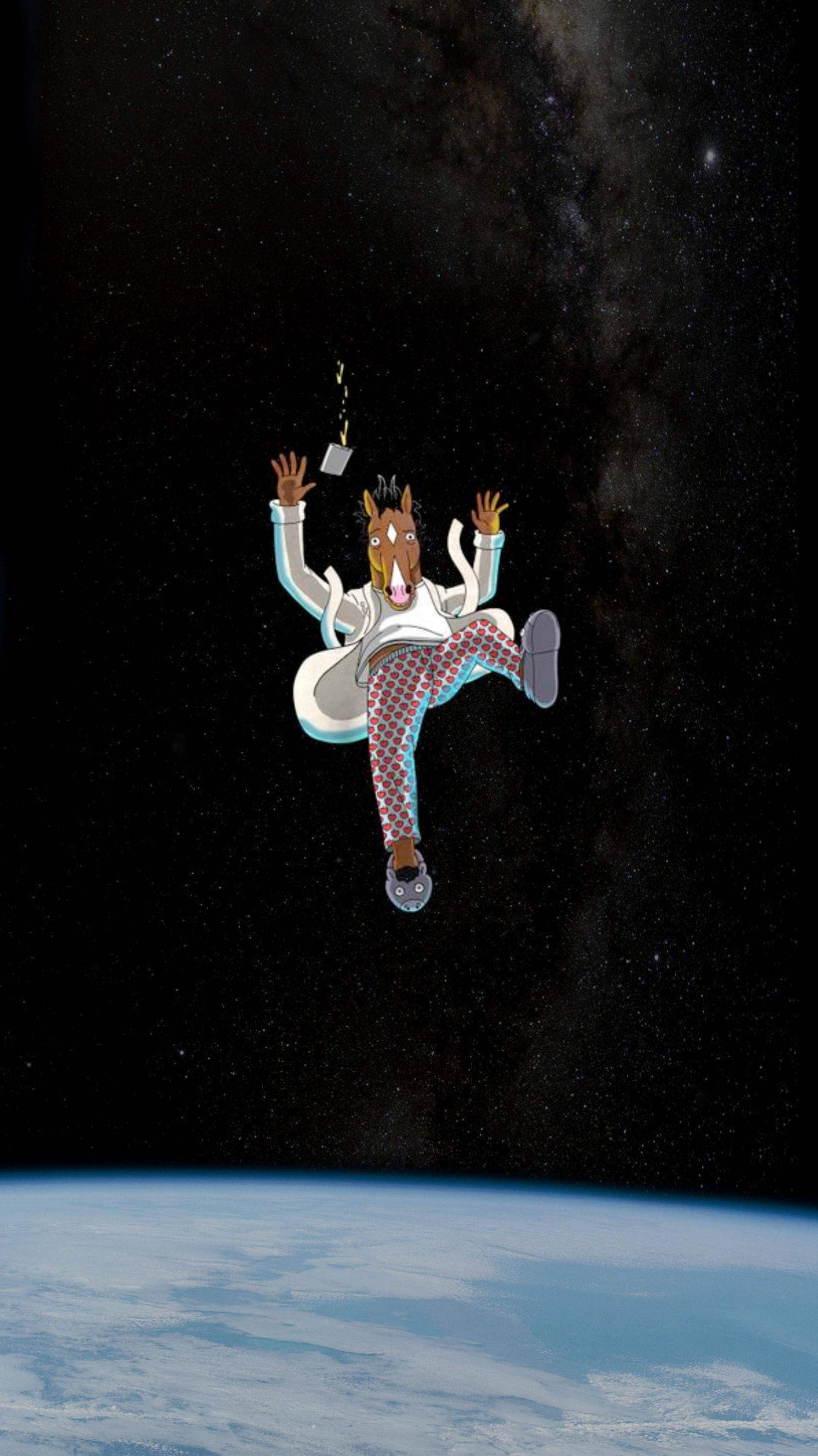 Bojack Horseman, white suit, space, 4K Phone Wallpaper