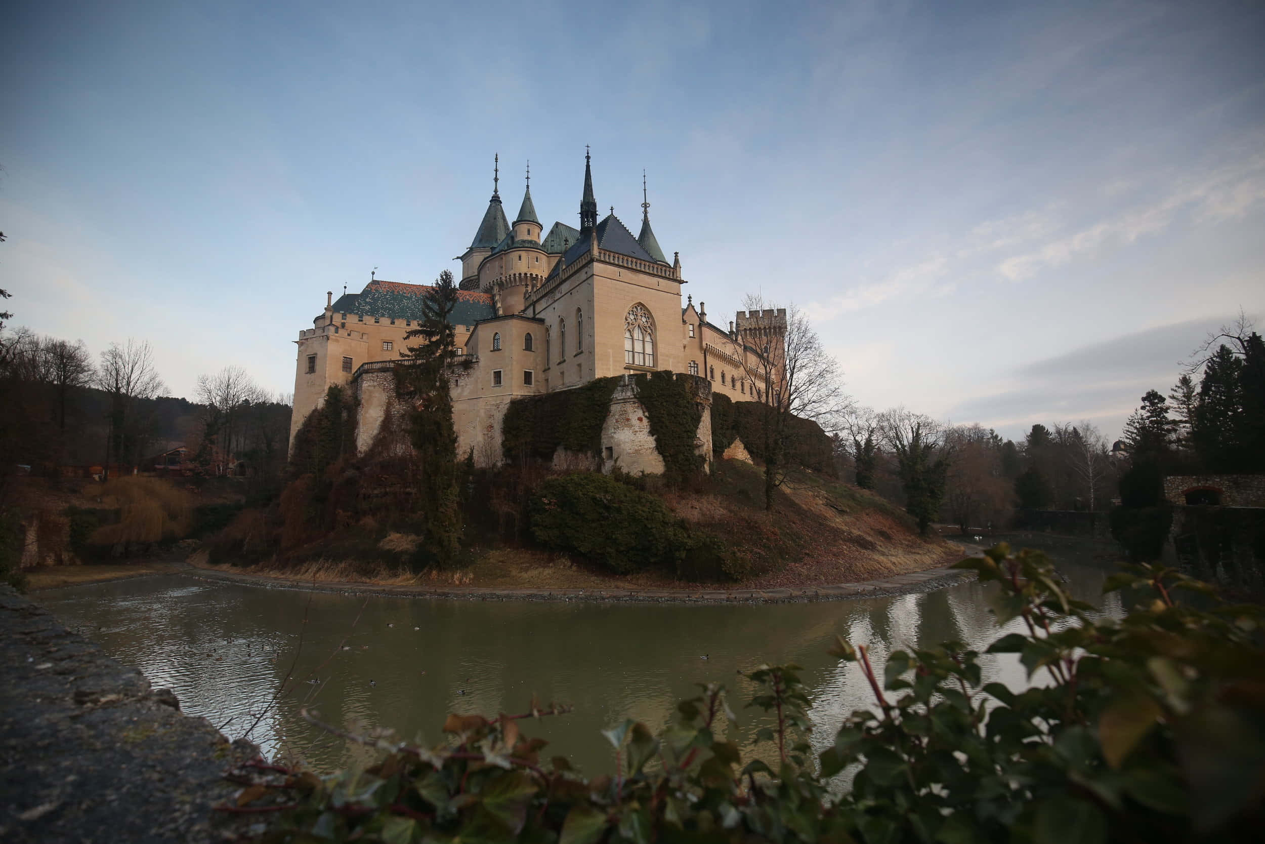 Bojnice Castle, spires, turrets, Full HD Desktop Wallpaper