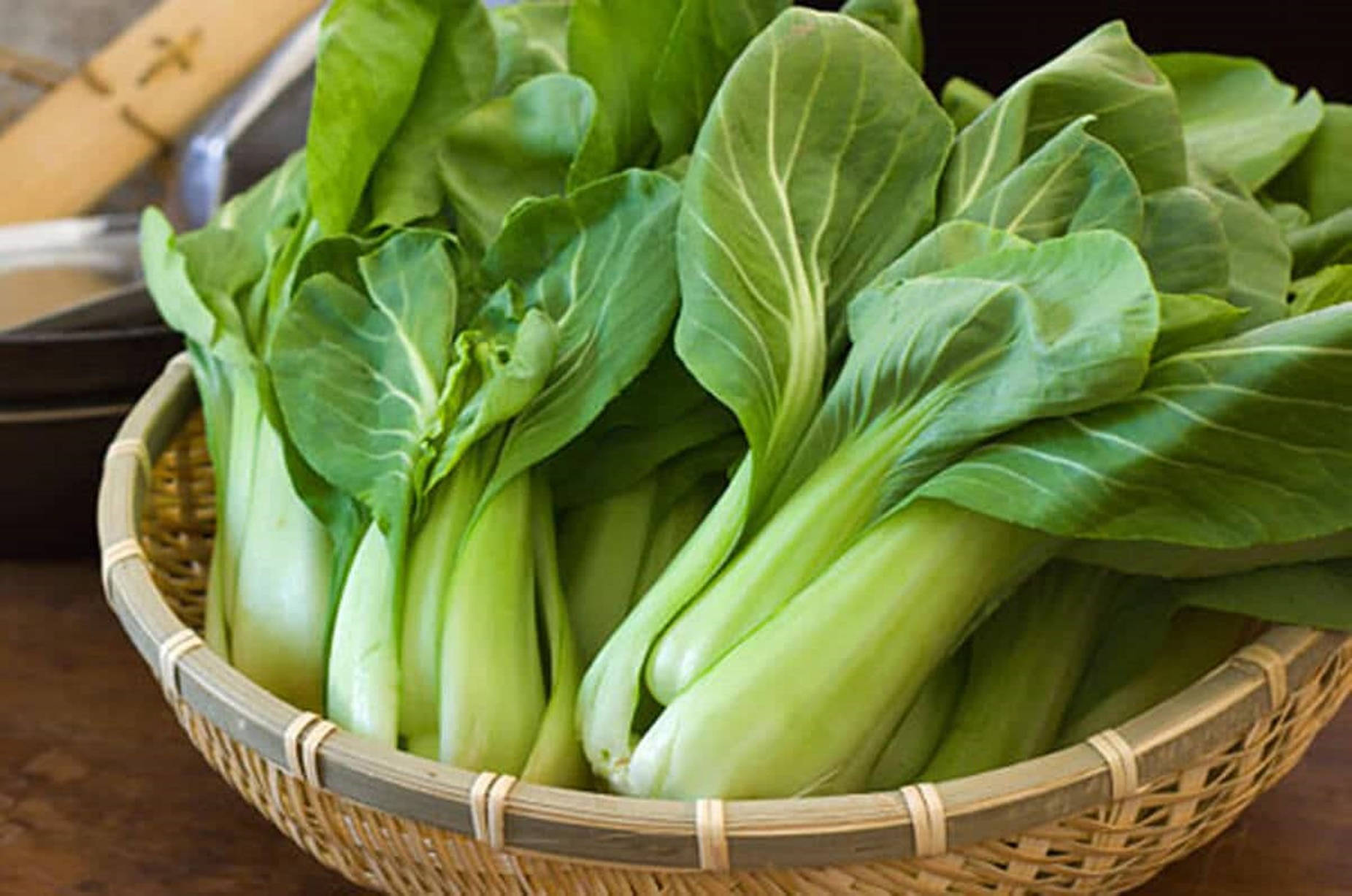 bok choy, bamboo basket, woven bamboo basket, HD Desktop Wallpaper