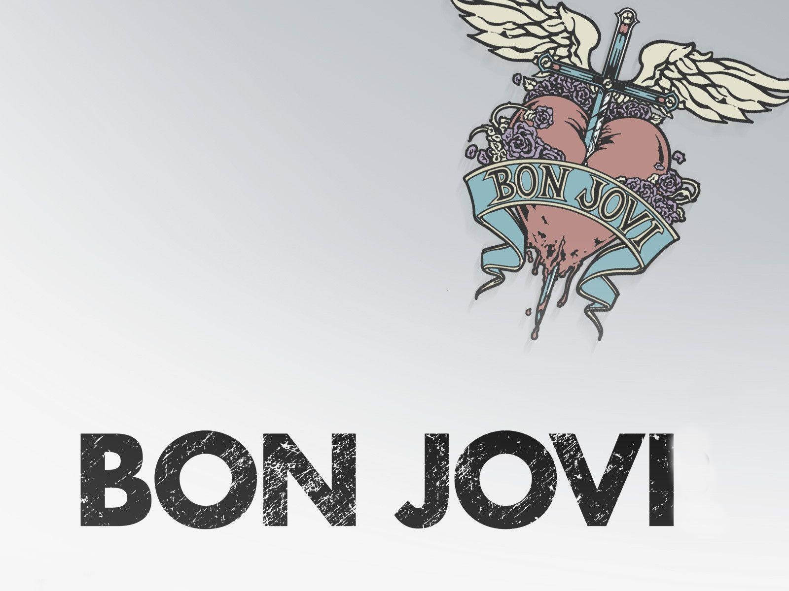 Bon Jovi, winged cross, bleeding heart, HD Desktop Wallpaper