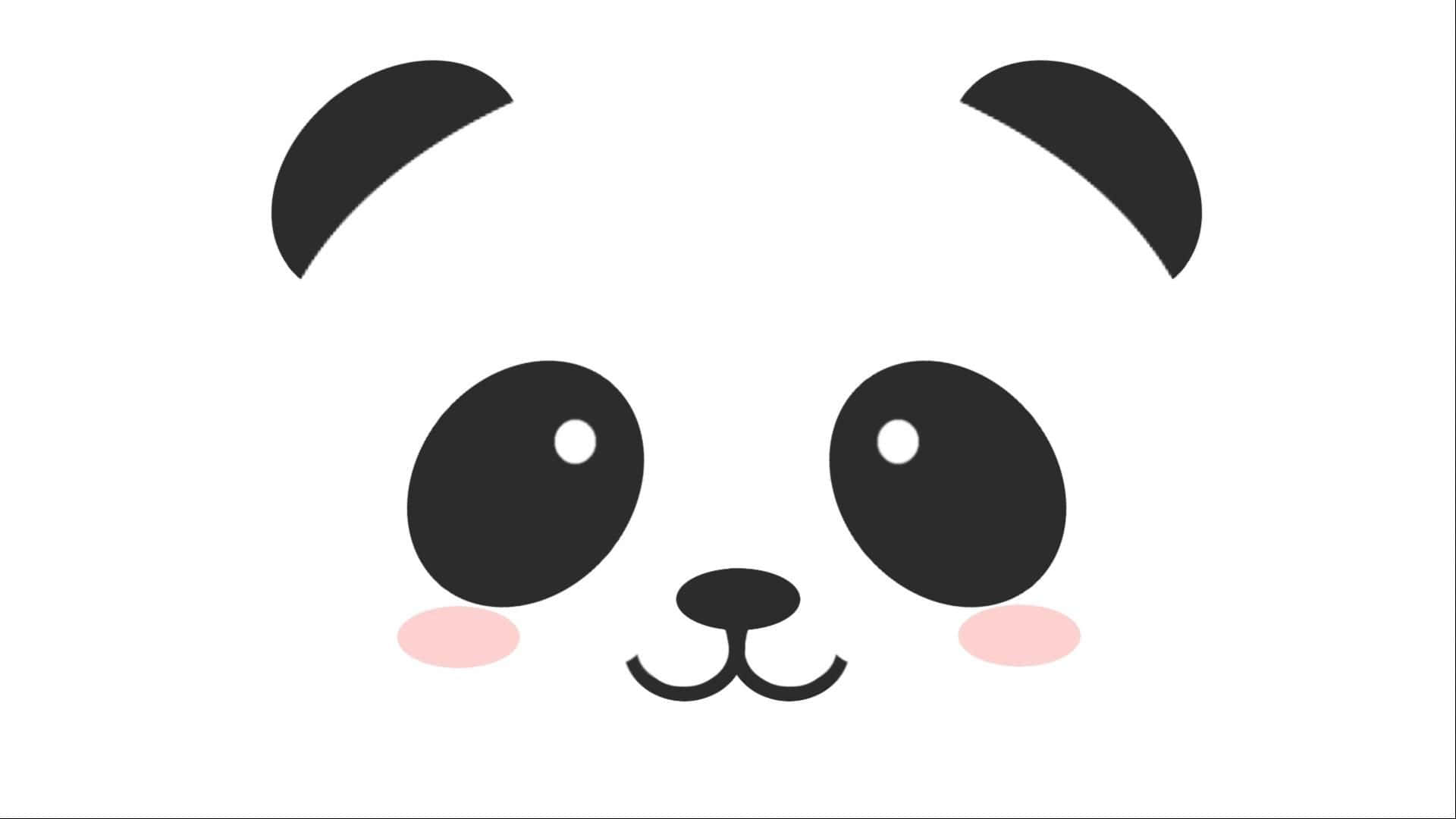 panda bear, black eyes, pink lips, Full HD Desktop Wallpaper