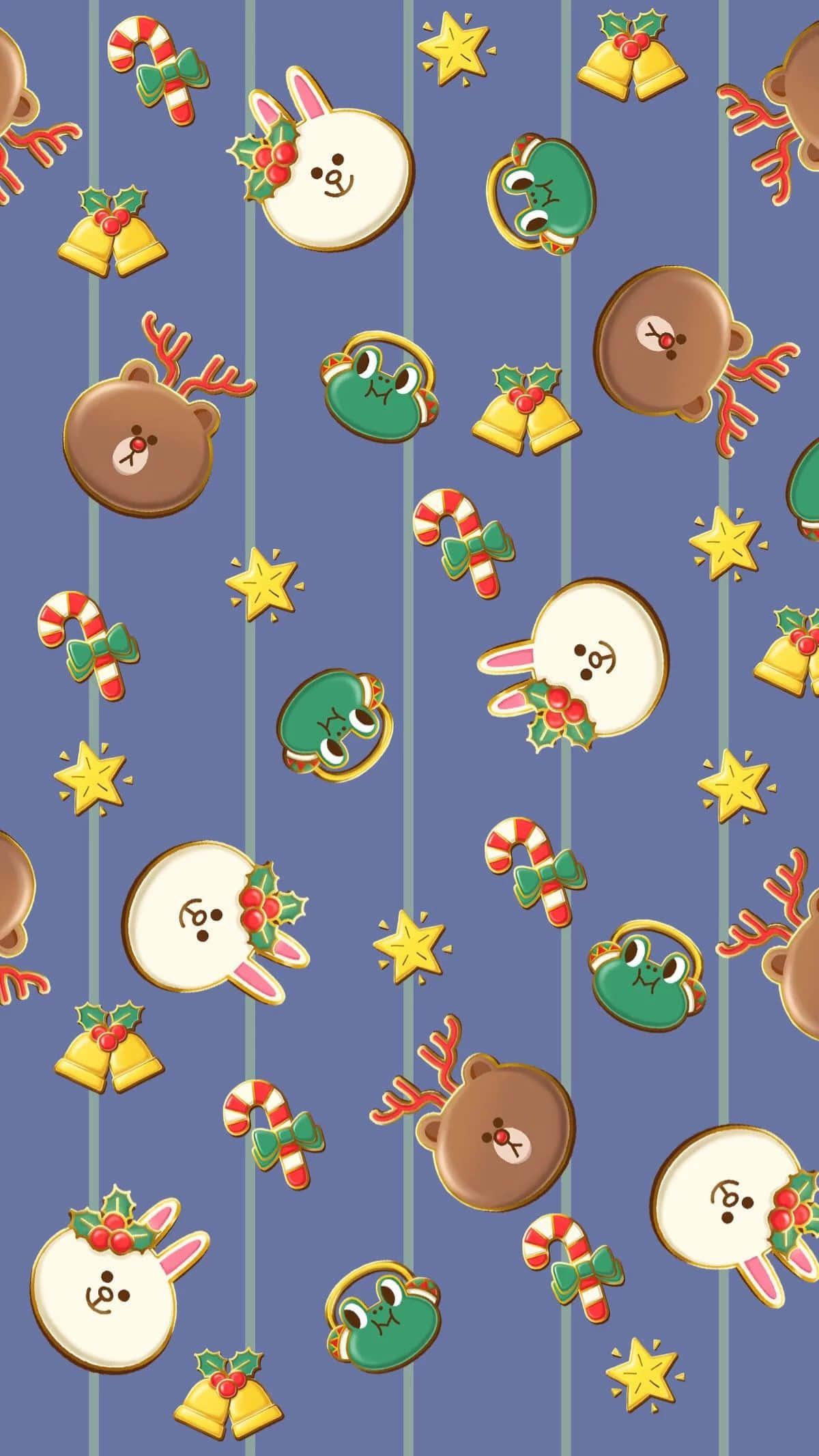 Boo And Stuff, Christmas pattern, cartoon animals, Full HD Phone Wallpaper