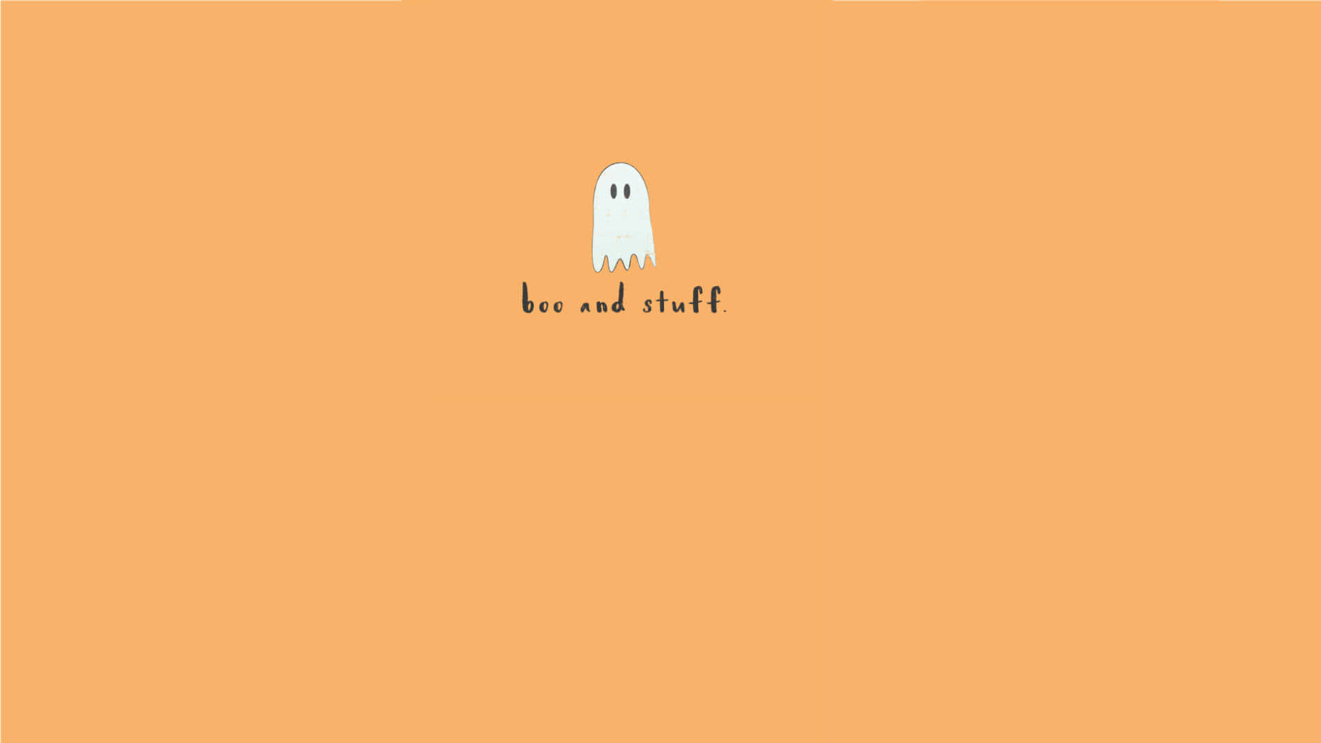 ghost, orange background, white ghost, Full HD Desktop Wallpaper