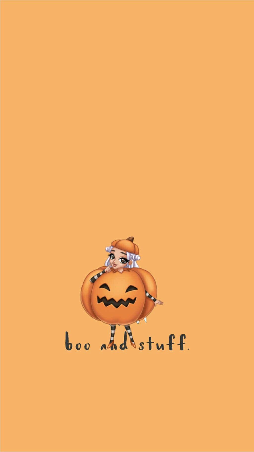 Boo And Stuff, cartoon pumpkin, white hair, HD Phone Wallpaper