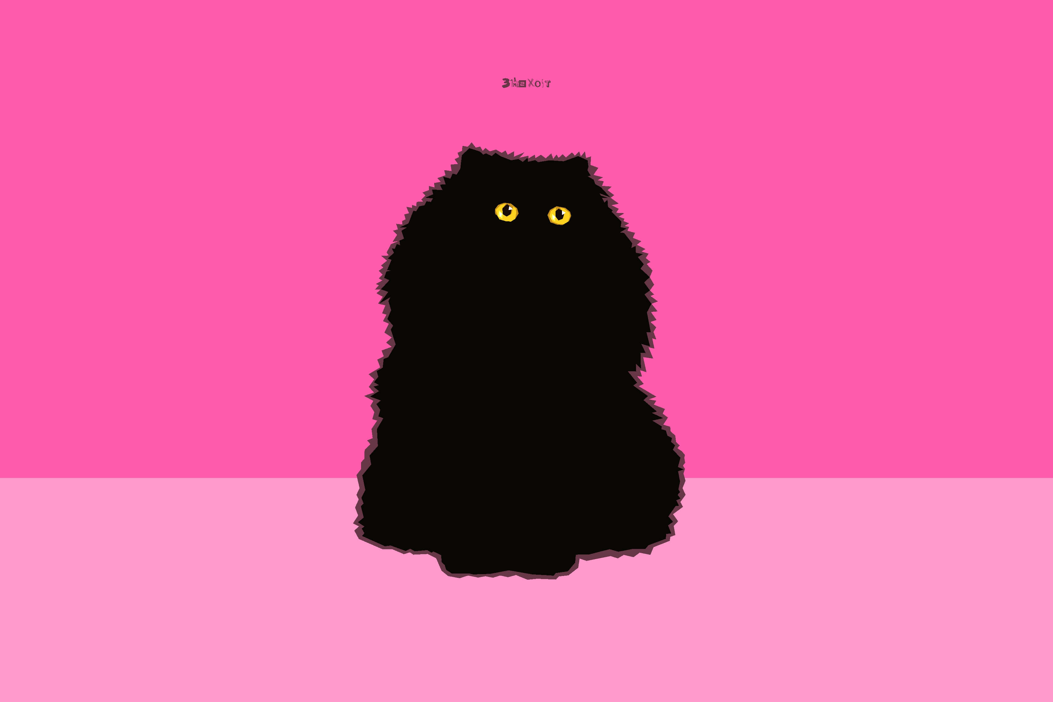 Boo And Stuff, black cat silhouette, glowing yellow eyes, 2K Desktop Wallpaper