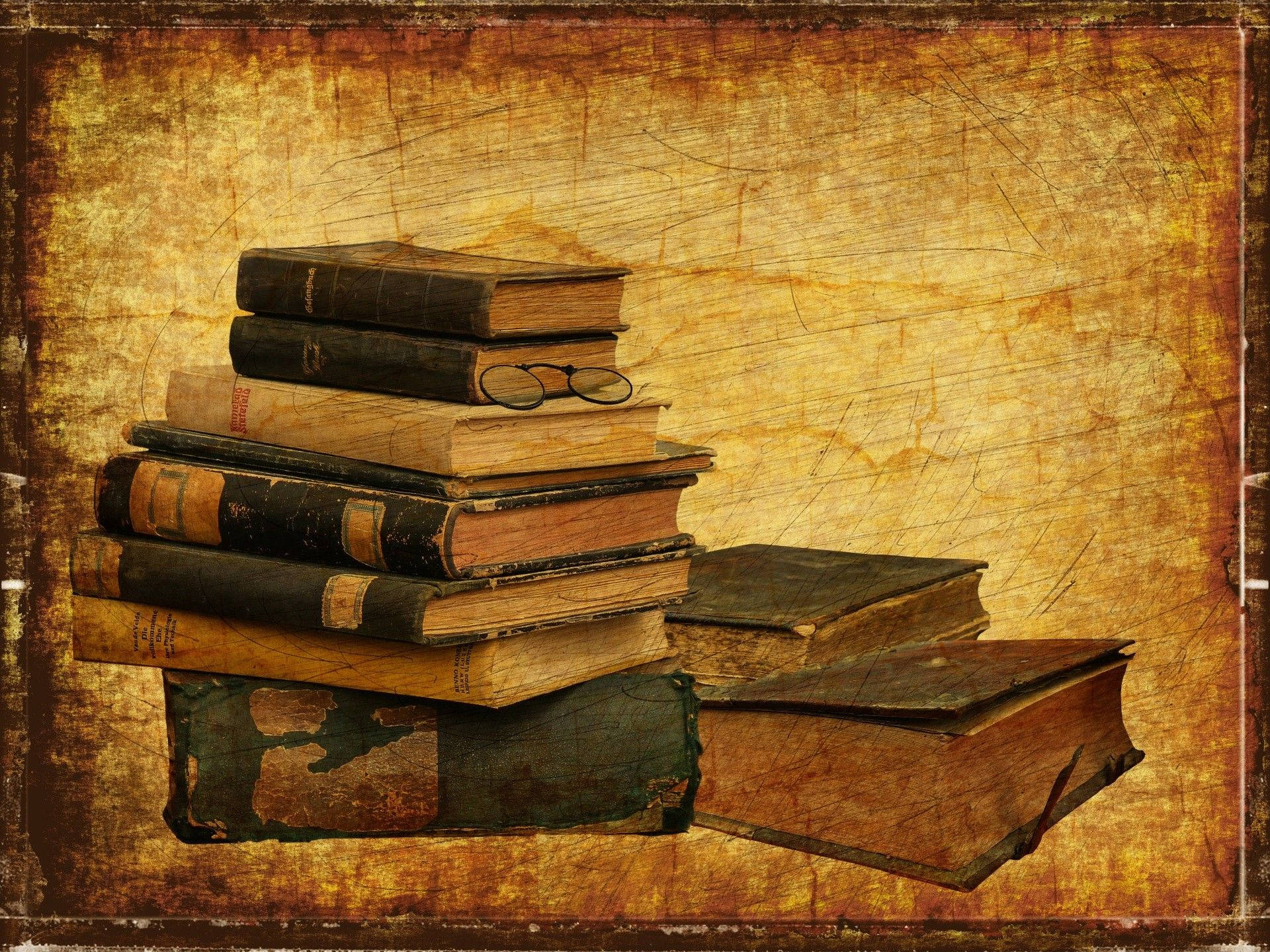 vintage books, weathered, hard book cover, Full HD Desktop Wallpaper