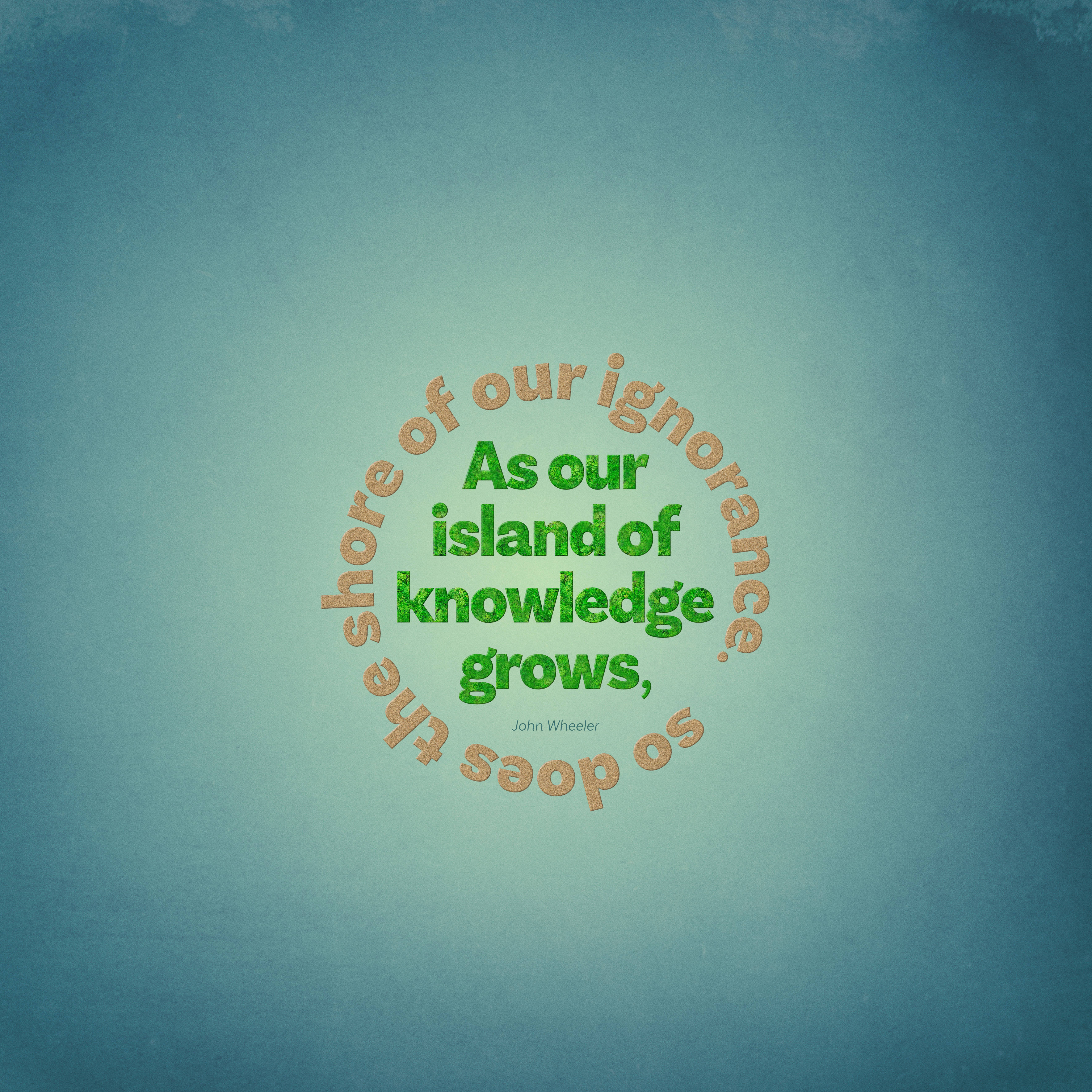 island of knowledge, green text, orange text, 5K Desktop Wallpaper