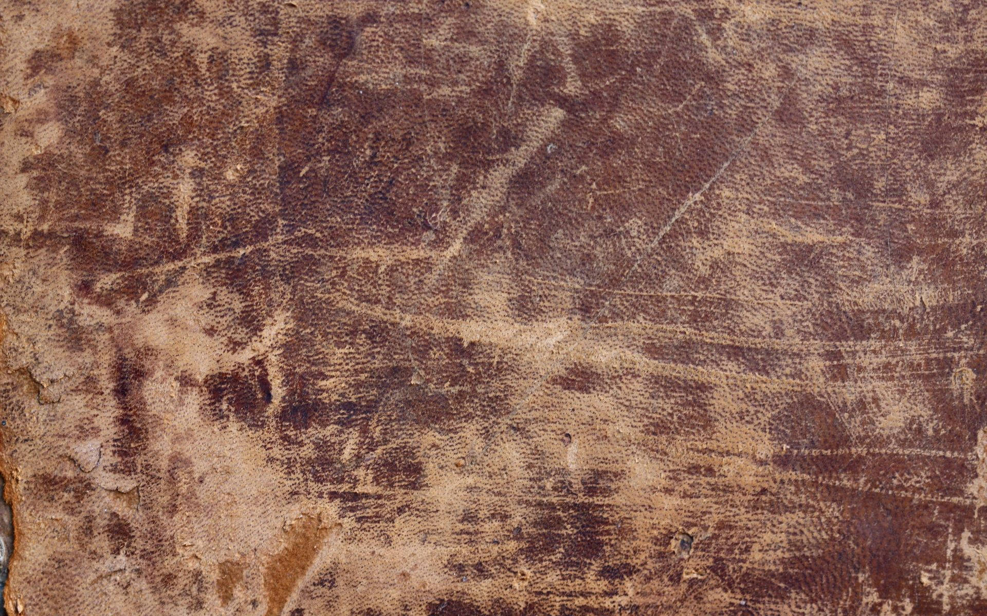 antique leather book cover, weathered brown leather, deep scratches, Full HD Desktop Wallpaper