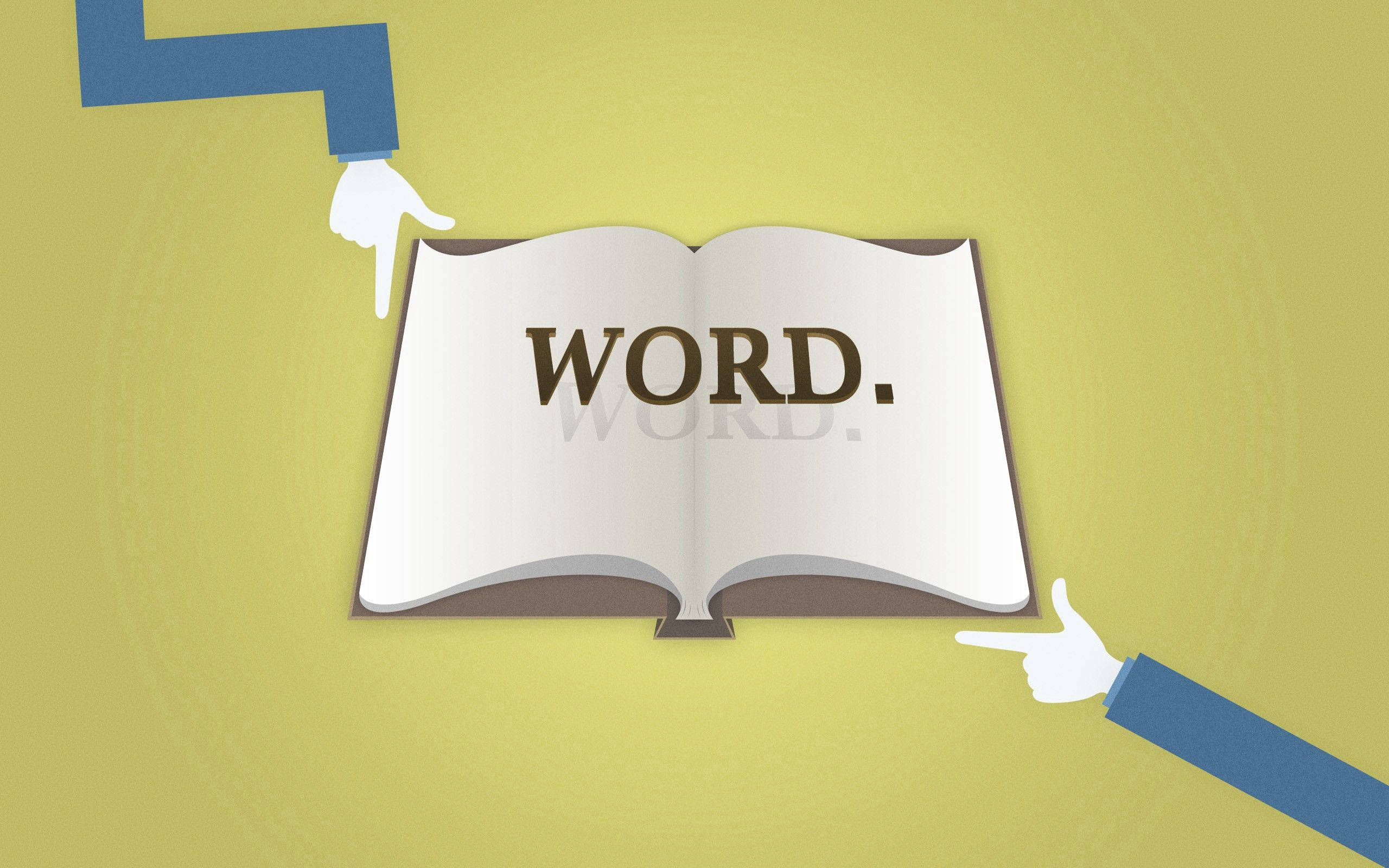 WORD, open book, blue sleeves, 2K Desktop Wallpaper