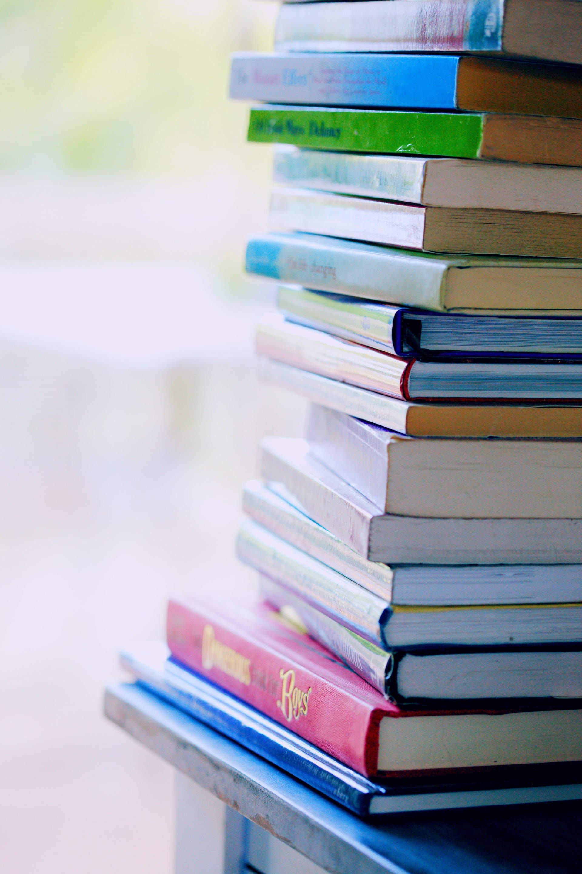Pile of Knowledge, stack of books, colorful books, 2K Phone Wallpaper