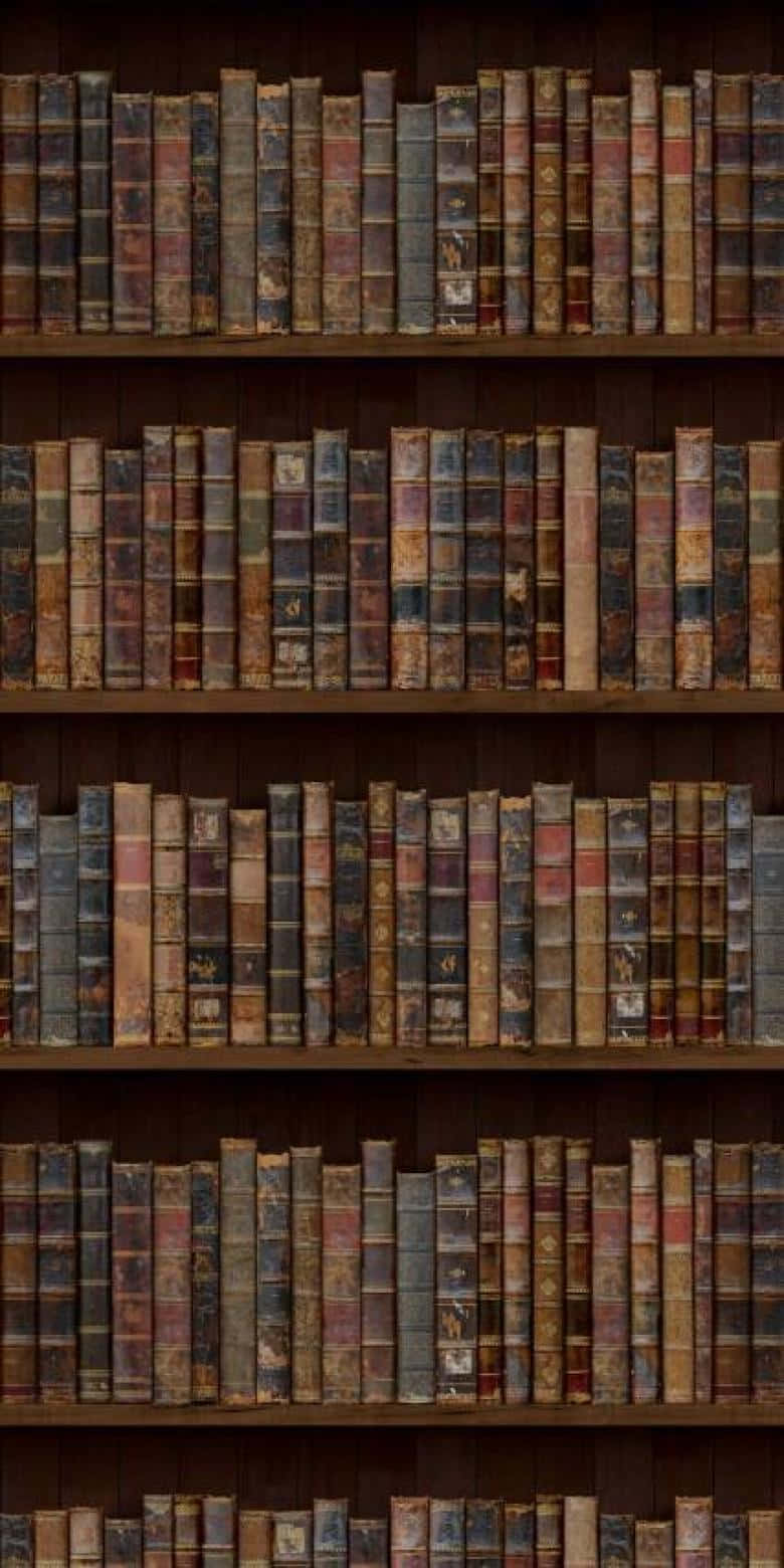 Books iPhone, vintage rack, wooden bookshelves, HD Phone Wallpaper