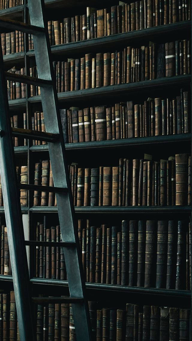 Books iPhone, ladder, metal ladder, SD Phone Wallpaper