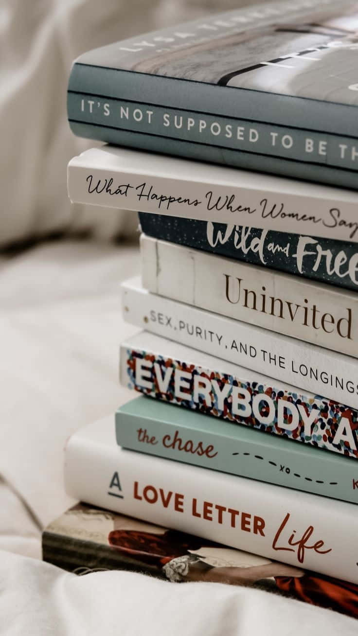 Books iPhone, cozy, stack of books, HD Phone Wallpaper