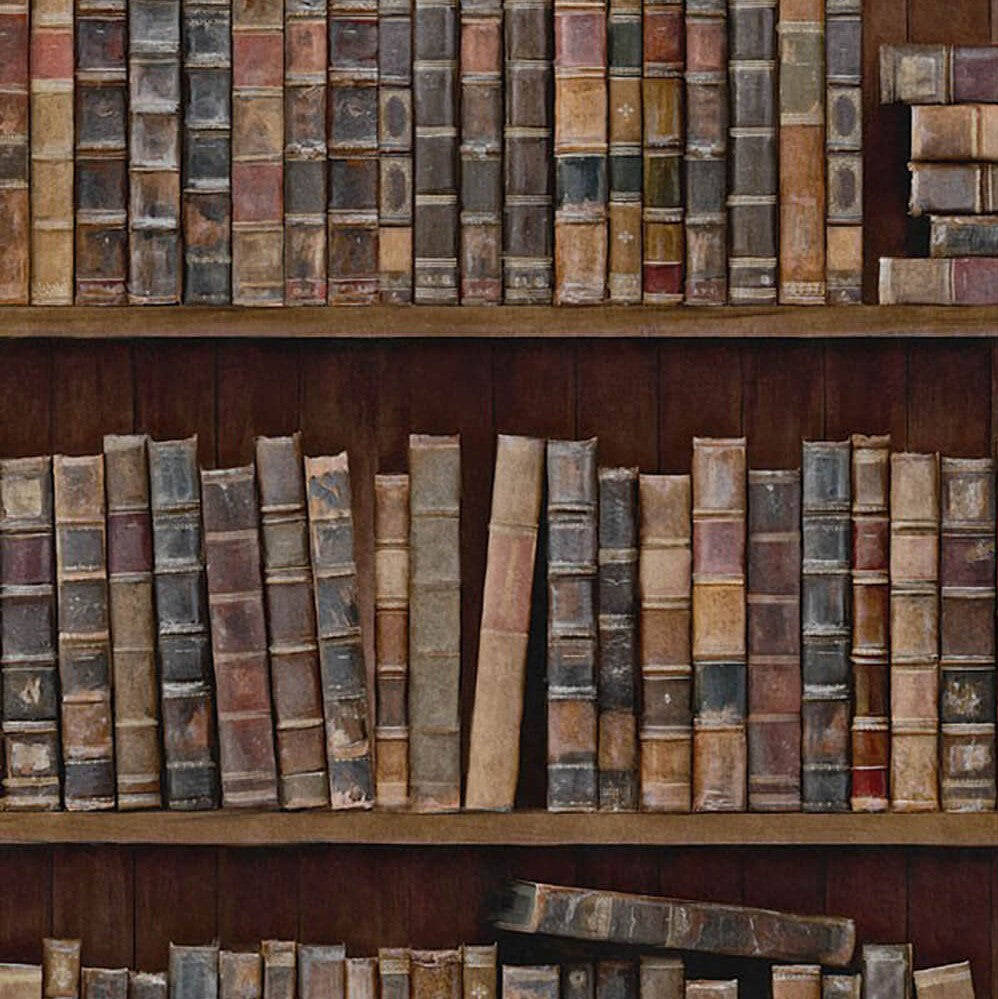 bookshelf, dusty books, aged leather-bound books, SD Phone Wallpaper