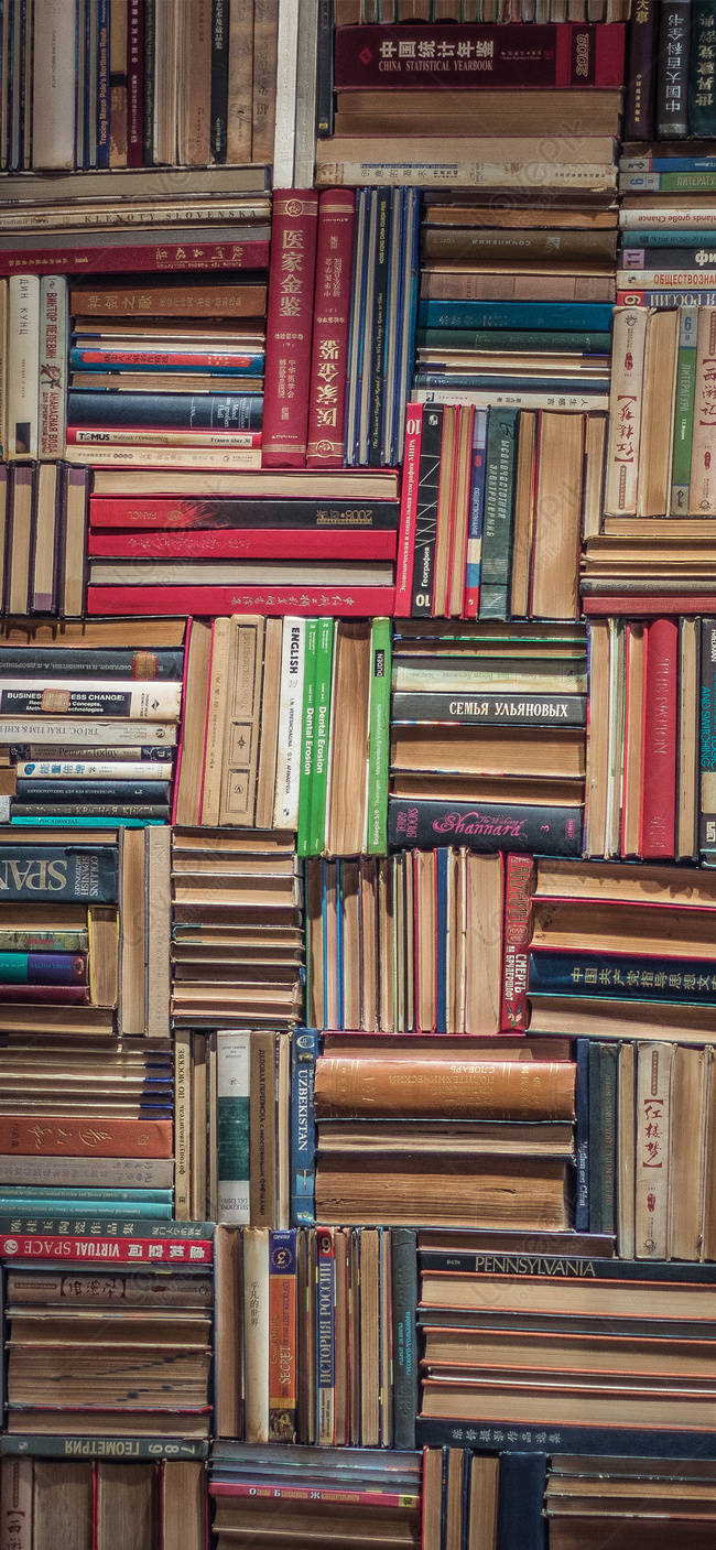 bookshelf, vintage books, red, HD Phone Wallpaper