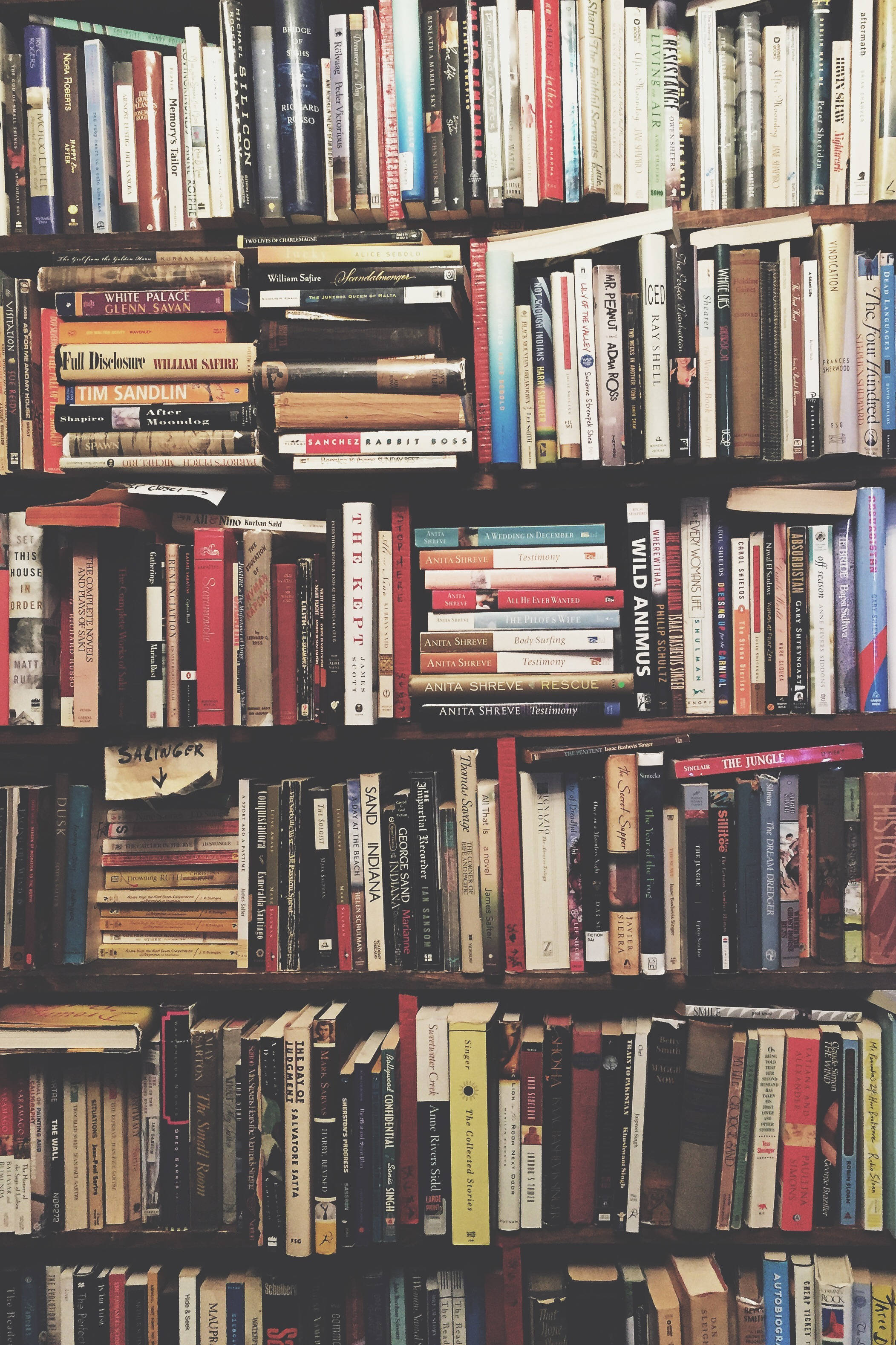 bookshelf, wooden, colorful books, 2K Phone Wallpaper