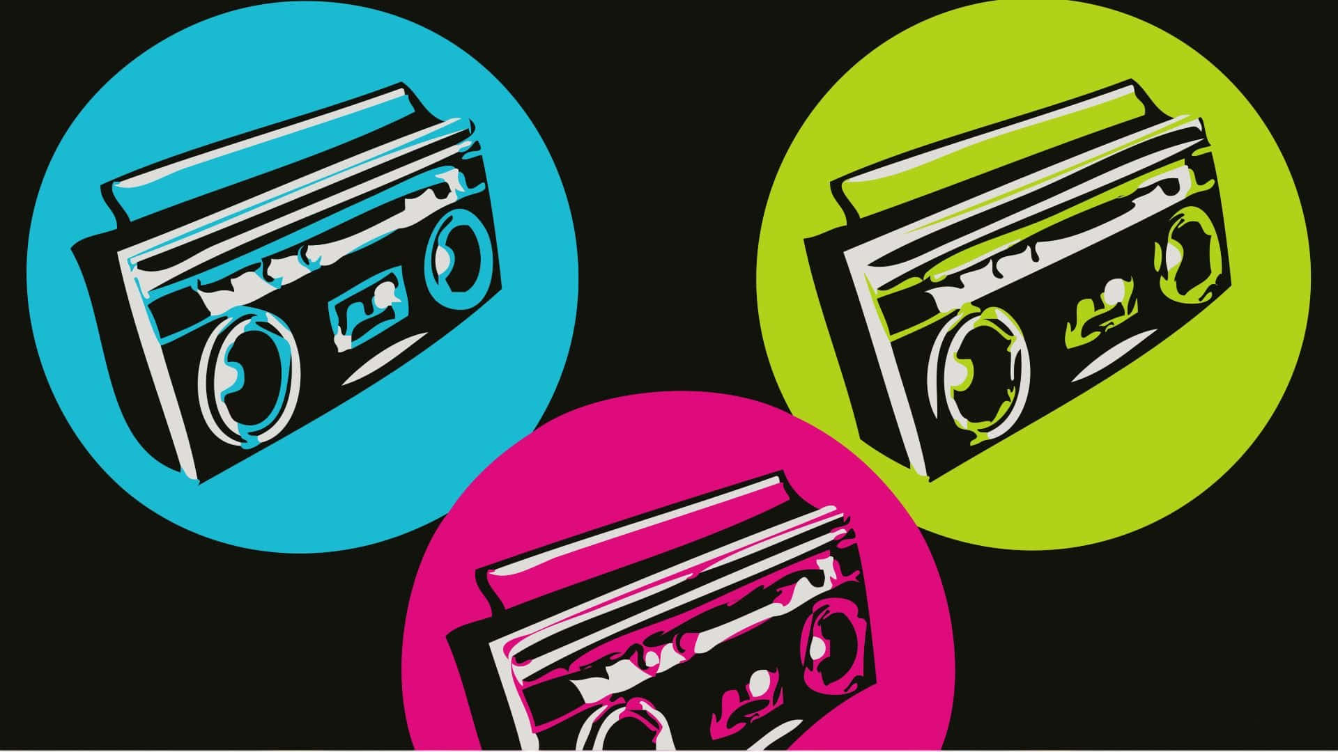boombox, cyan, lime, Full HD Desktop Wallpaper