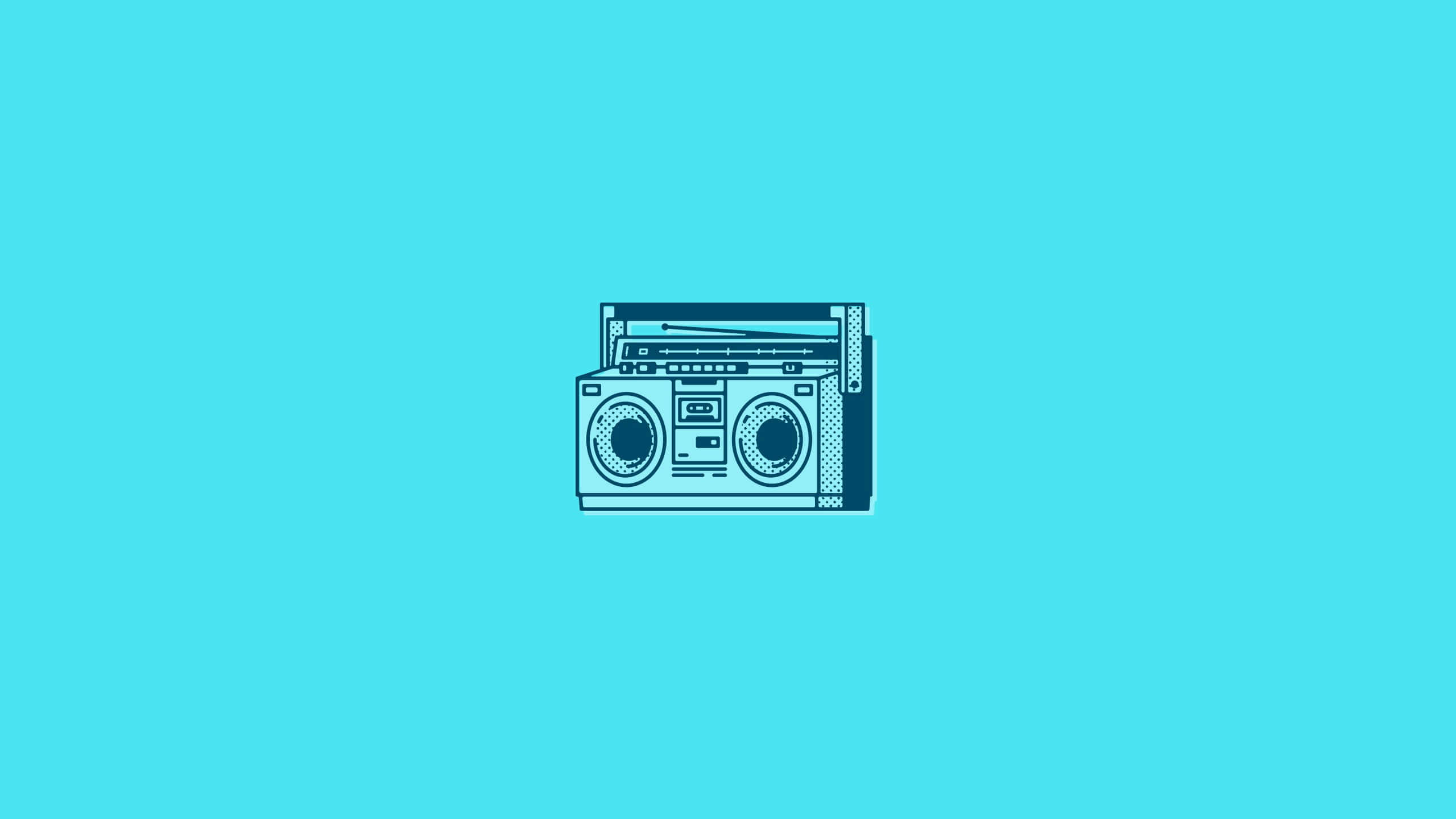 blue, boombox, cyan, 2K Desktop Wallpaper