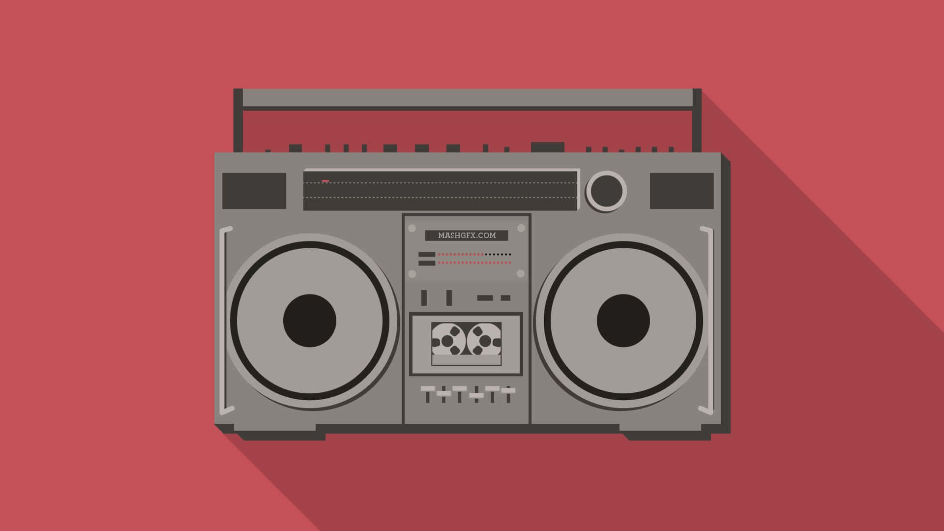 Boombox, vintage gray boombox, large speakers, Full HD Desktop Wallpaper