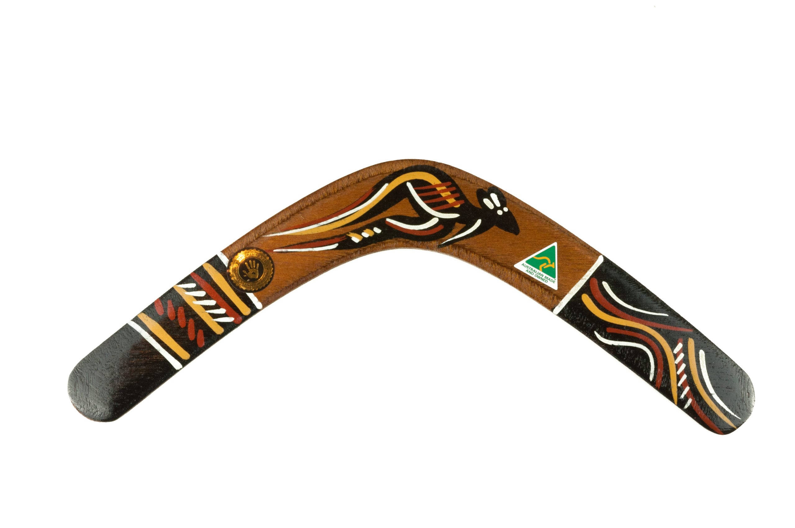 Boomerang, Aboriginal-style artwork, black, 2K Desktop Wallpaper