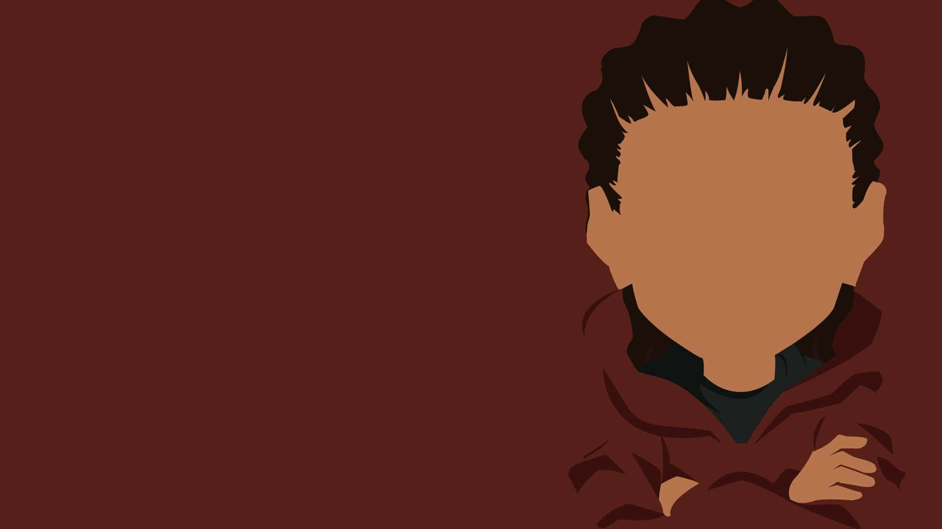 Boondocks Bape, maroon background, curly hair, Full HD Desktop Wallpaper