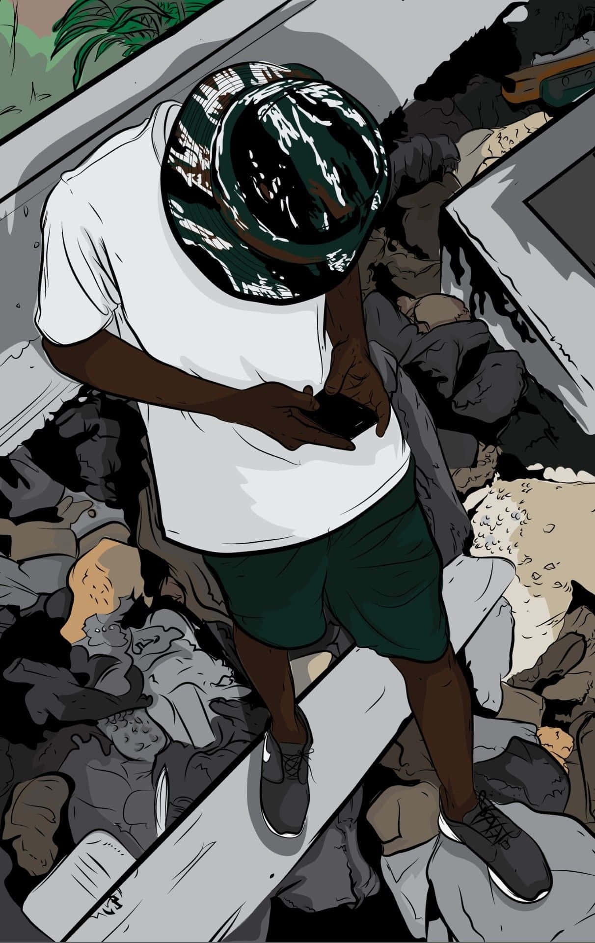 Boondocks Bape, bandana, white tee, Full HD Phone Wallpaper