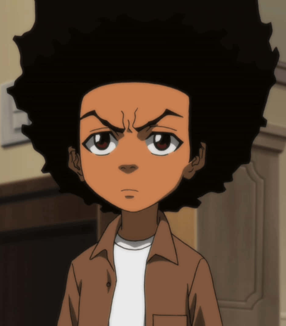 Boondocks PFP, brown polo, anime boy, SD Phone Wallpaper