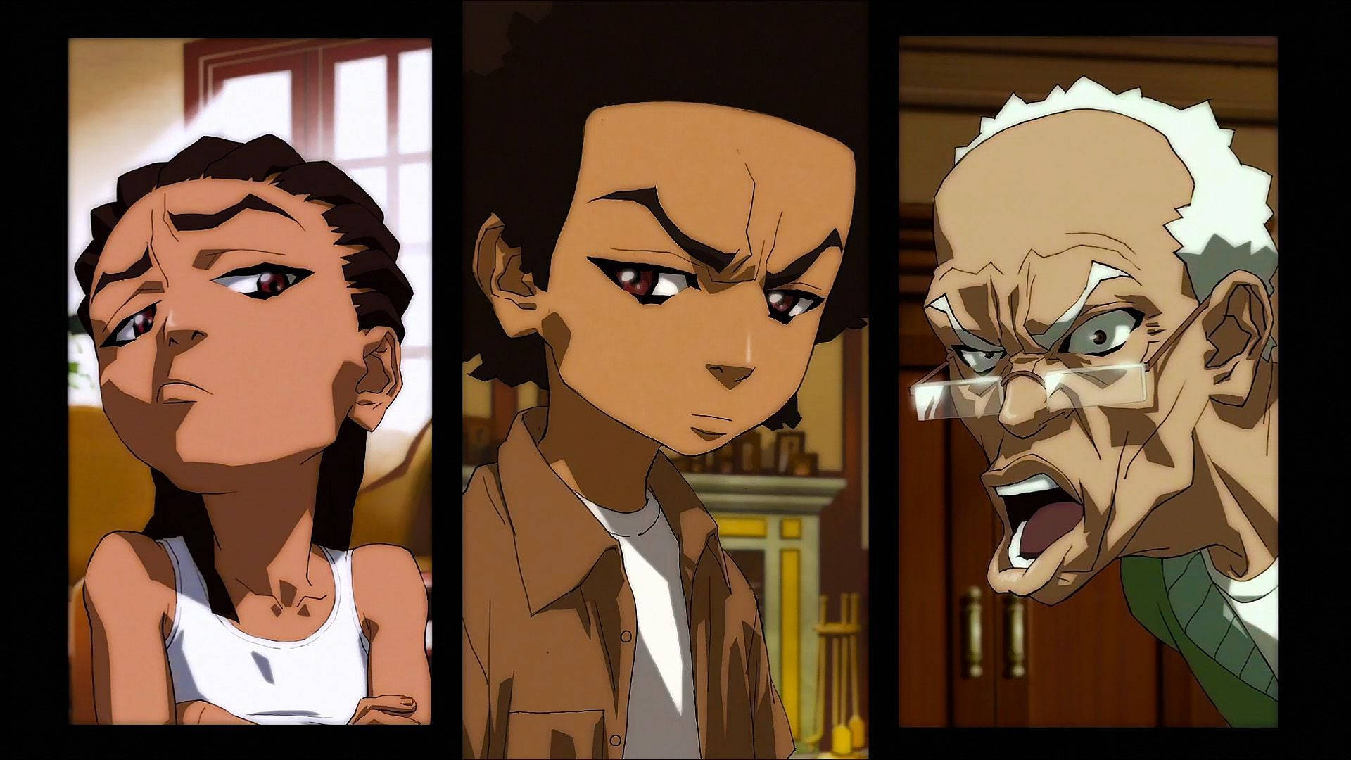 Boondocks, family expressions, animated characters, Full HD Desktop Wallpaper