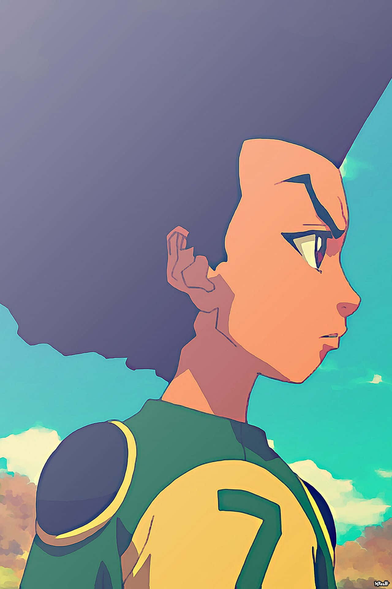 Boondocks, green, anime character, Full HD Phone Wallpaper