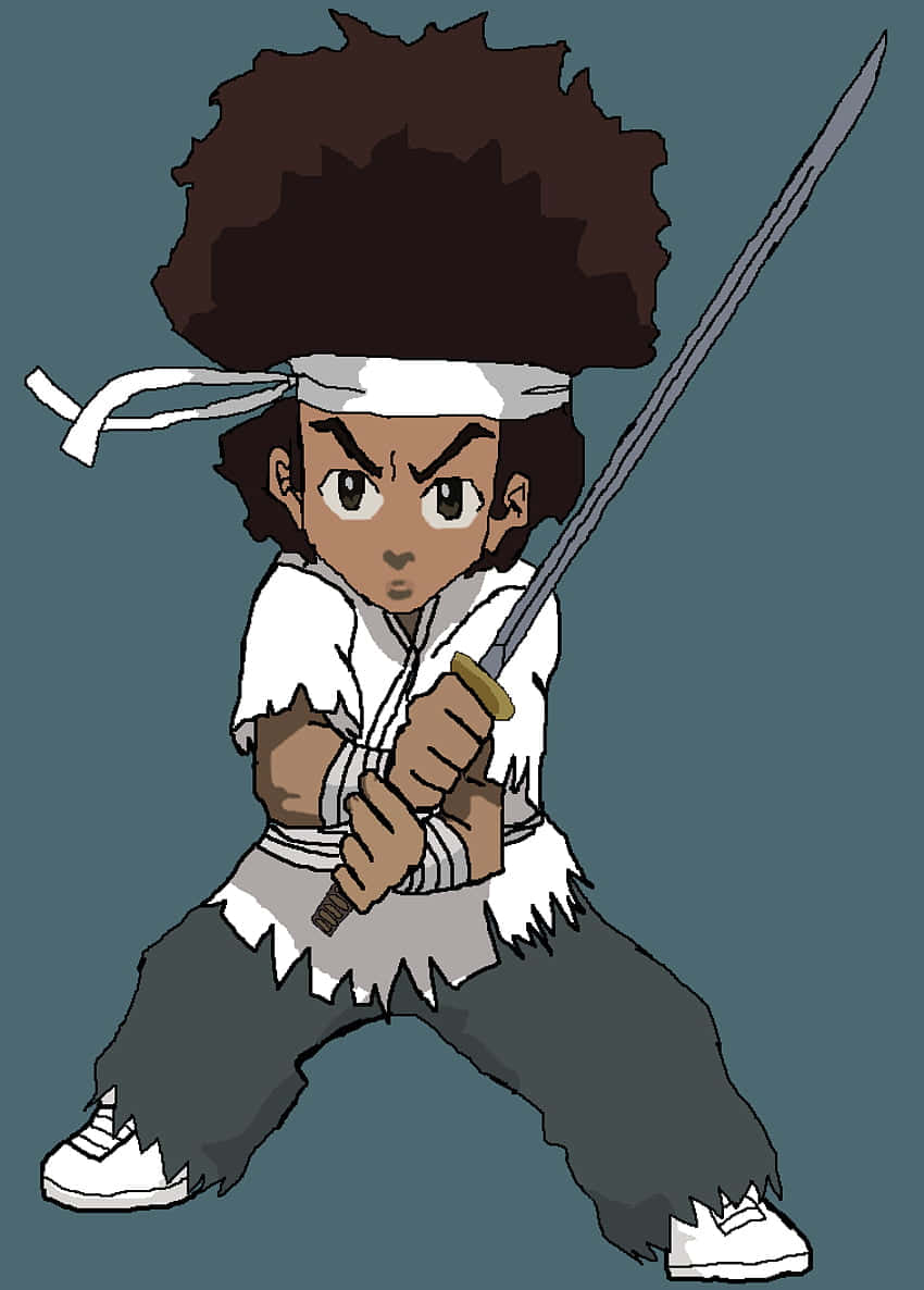 Boondocks, afro, white headband, SD Phone Wallpaper