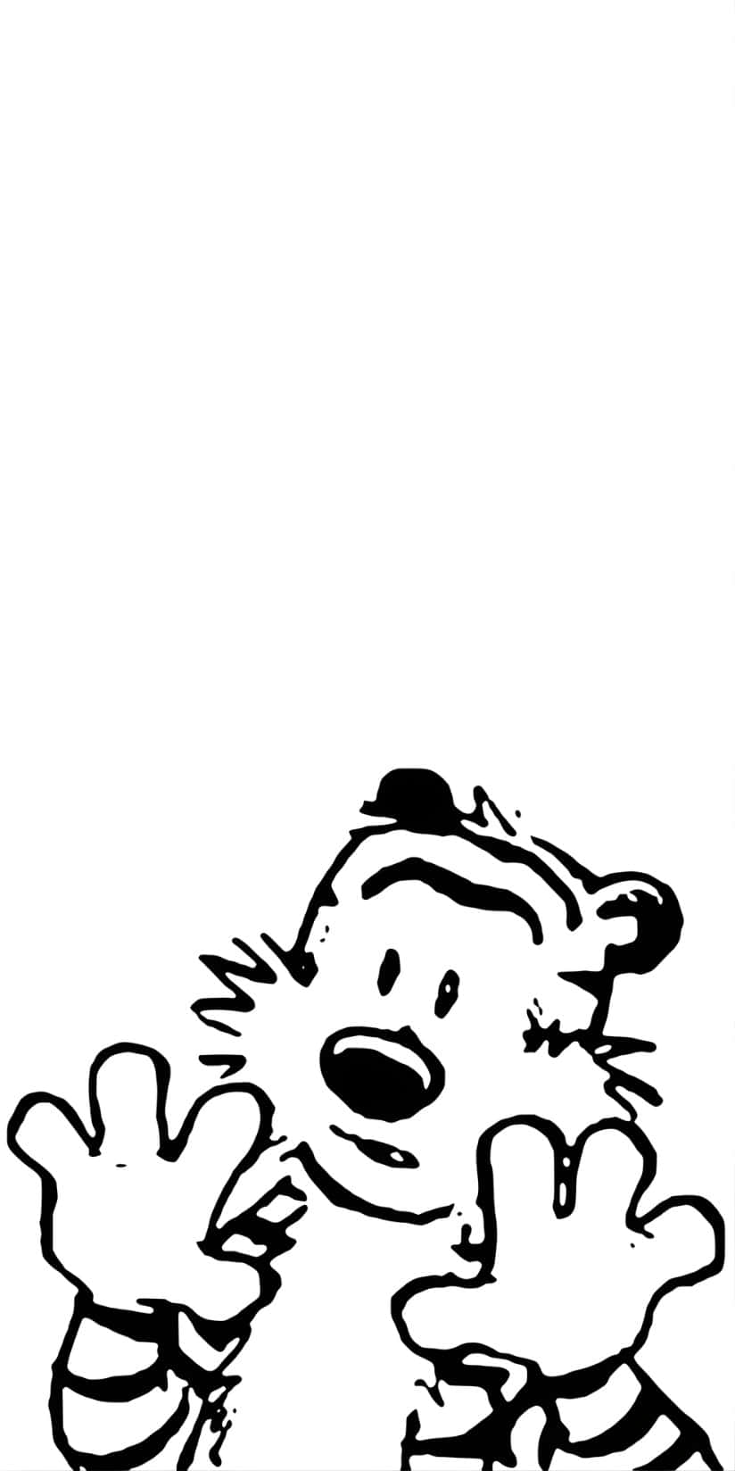 Boox Palma, E Ink display, black and white cartoon tiger, HD Phone Wallpaper