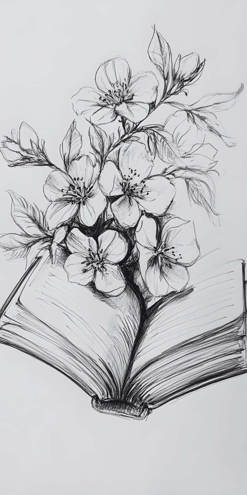 Boox Palma, floral sketch, pencil sketch, HD Phone Wallpaper
