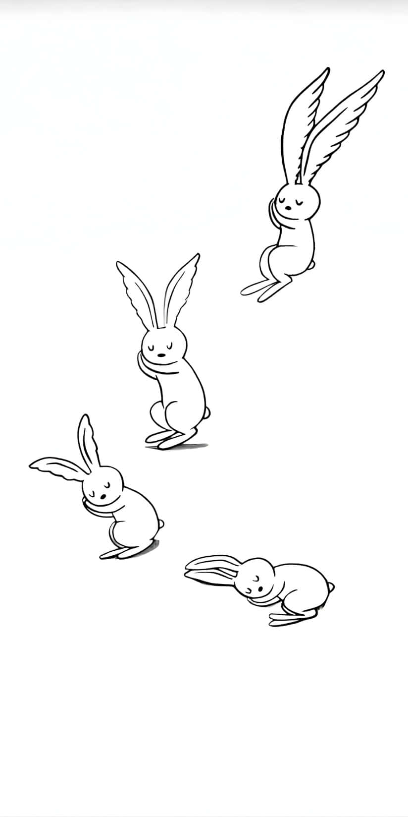 Boox Palma, bunny sketches, minimalist line-drawn rabbits, HD Phone Wallpaper