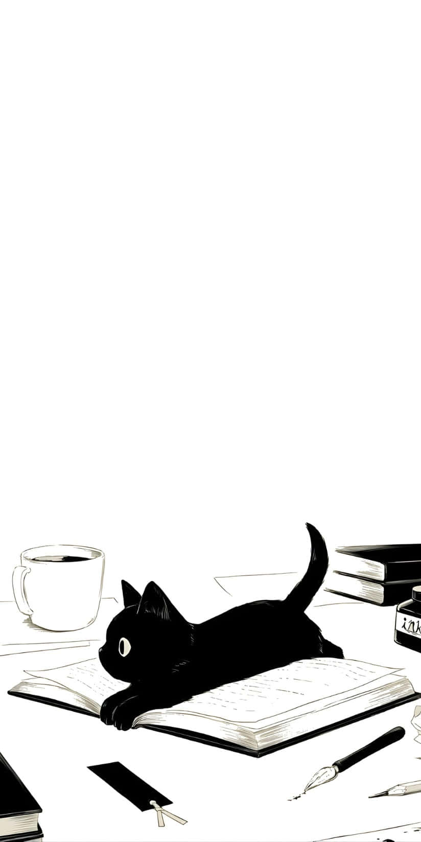 Boox Palma, black cat, open book, HD Phone Wallpaper