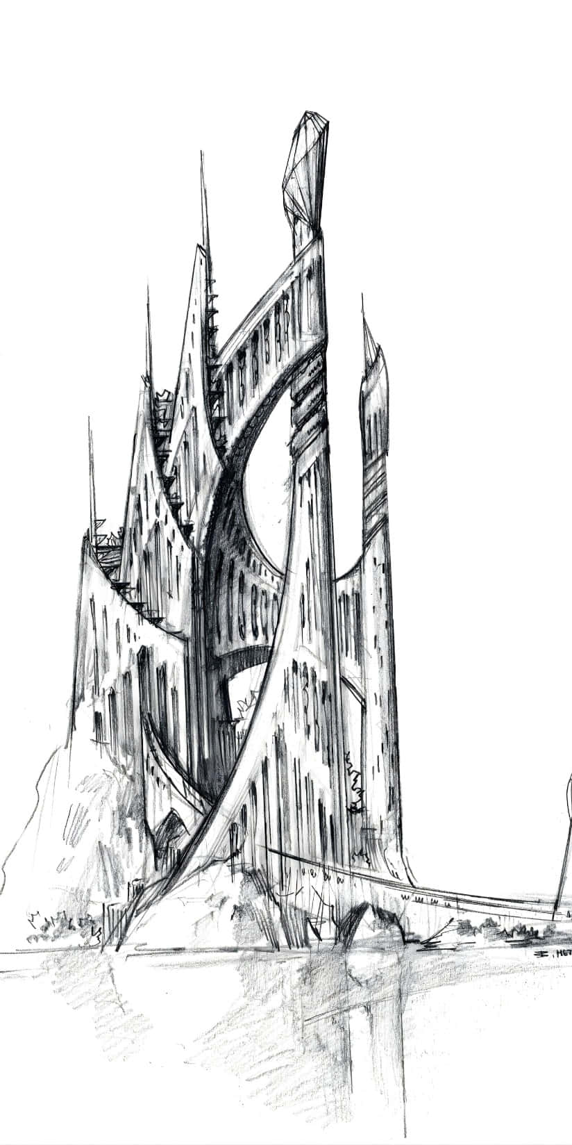 Boox Palma, architectural sketch, gothic castle, HD Phone Wallpaper