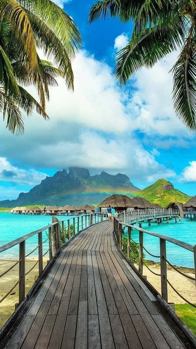 Bora Bora, overwater bungalows, turquoise waters, HD Phone Wallpaper