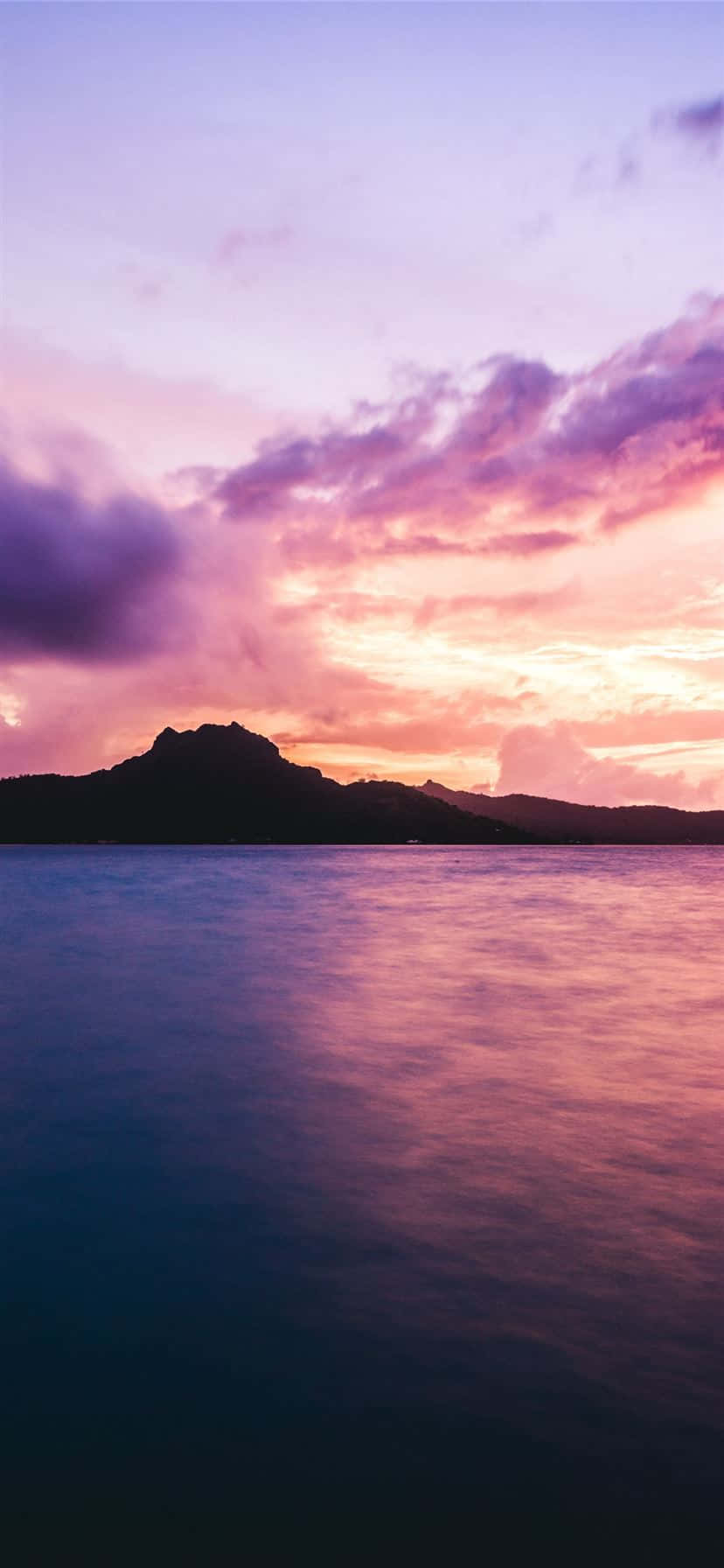 Bora Bora, sunset, calm waters, HD Phone Wallpaper