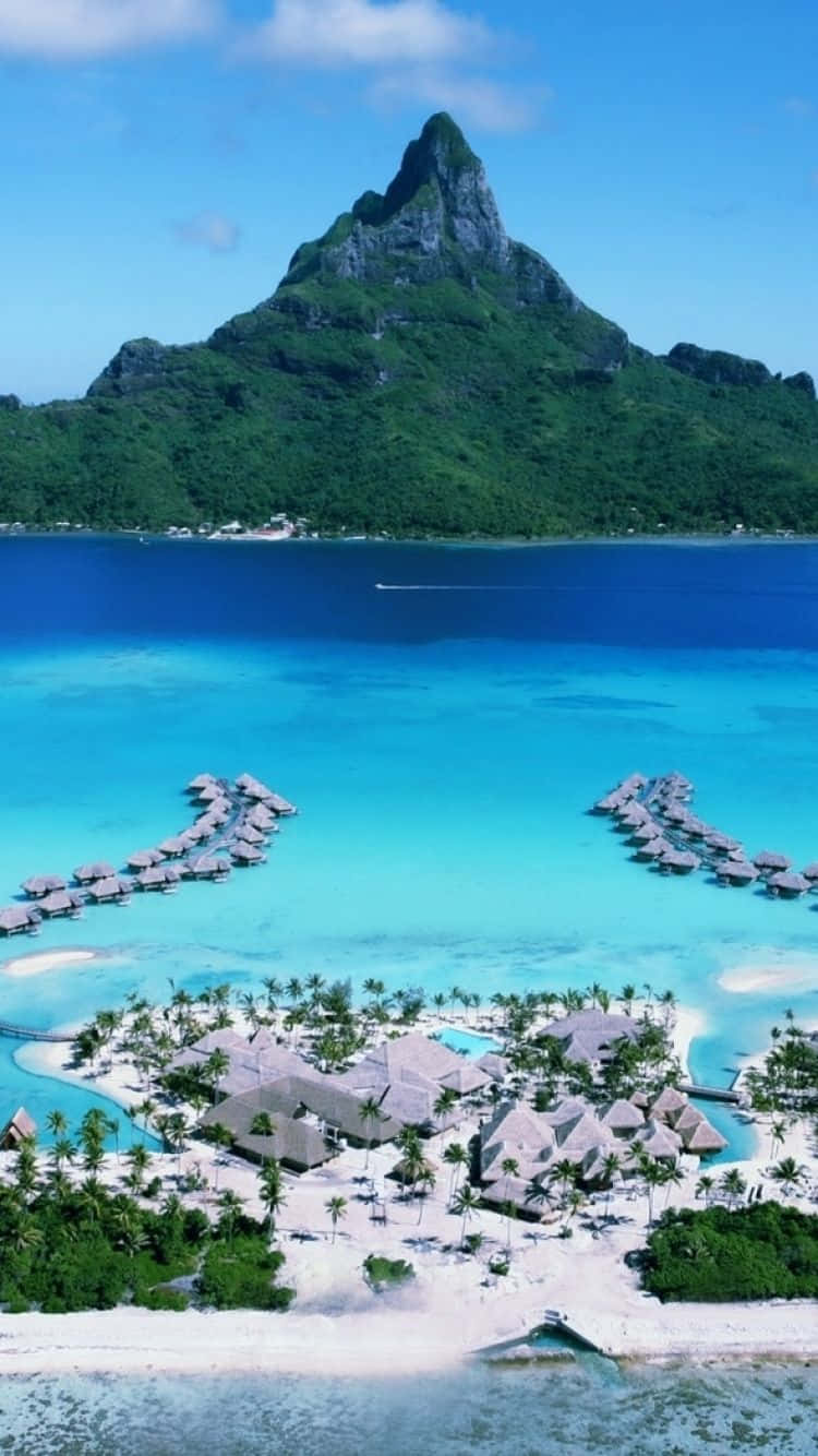 Bora Bora, overwater bungalows, turquoise lagoon, HD Phone Wallpaper