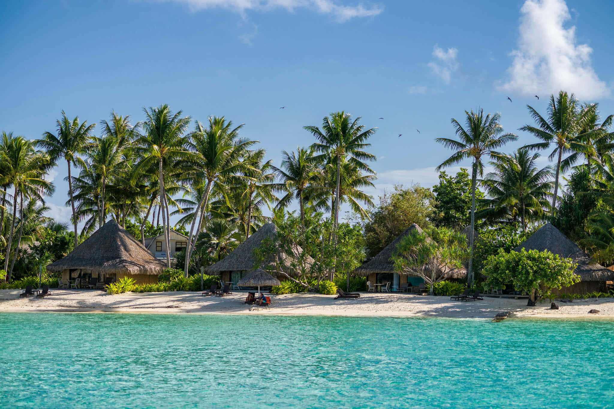 Bora Bora Beach, turquoise waters, white sand beach, Full HD Desktop Wallpaper