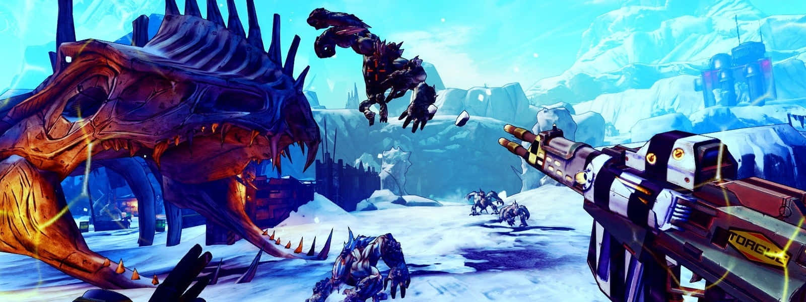 Borderlands 2, frosty landscape, snowy alien landscape, HD Desktop Wallpaper