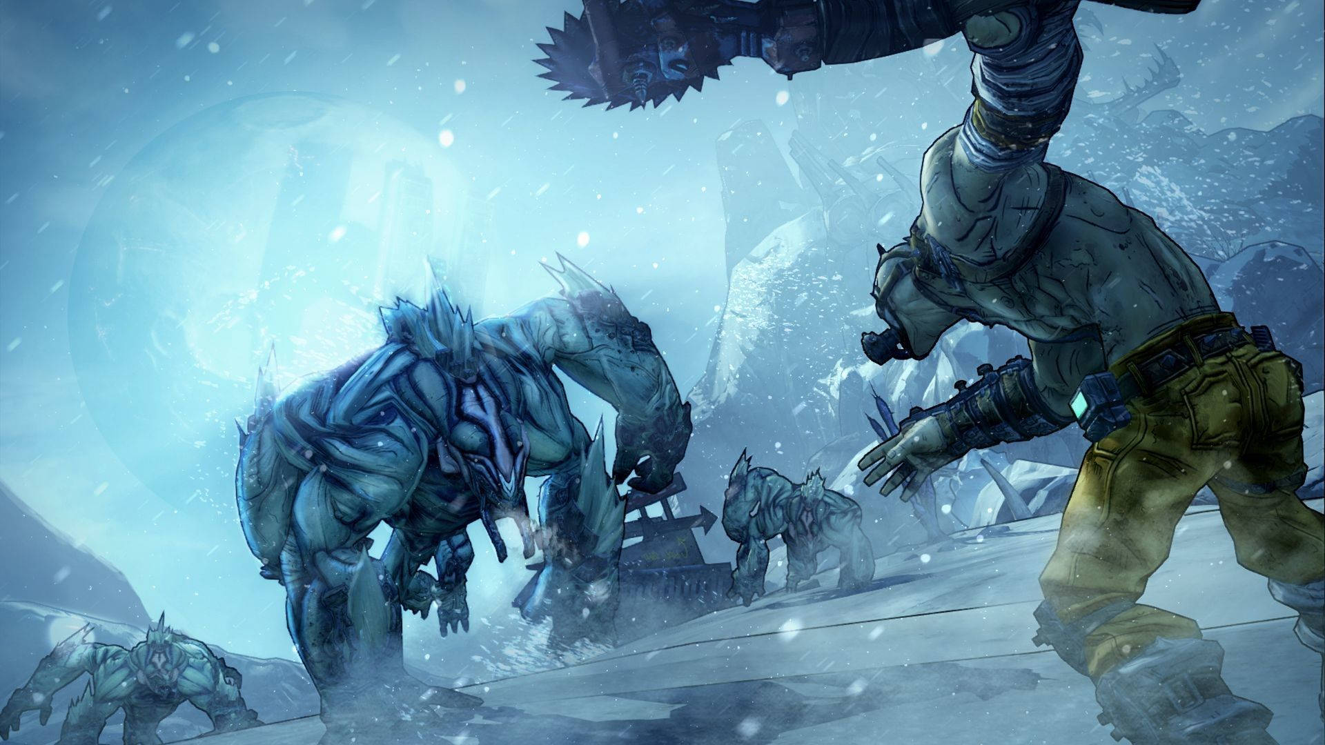 Borderlands, icy monsters, blizzard, Full HD Desktop Wallpaper