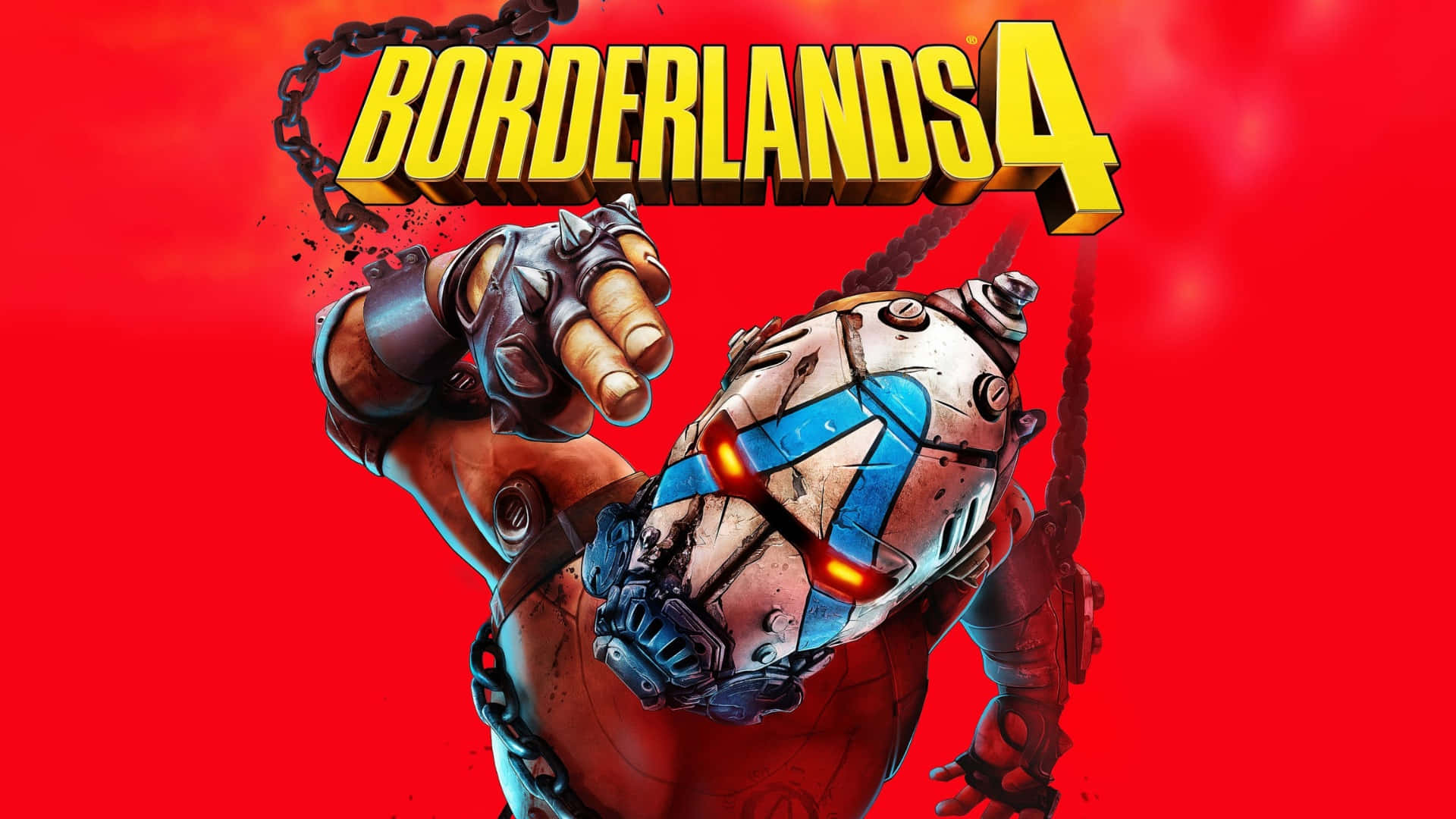 Borderlands 4, glowing red eyes, spiked glove, Full HD Desktop Wallpaper