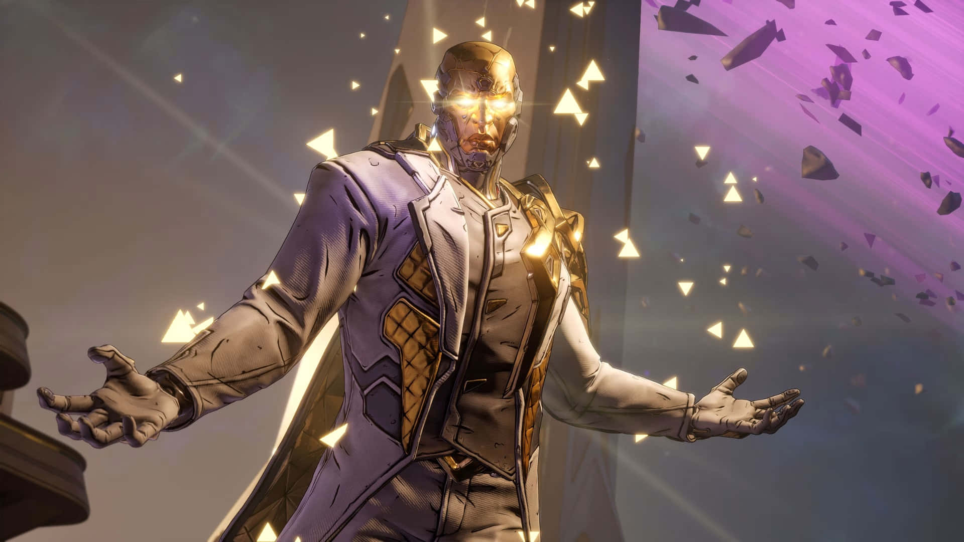 Borderlands 4, Golden Warrior, glowing eyes, Full HD Desktop Wallpaper