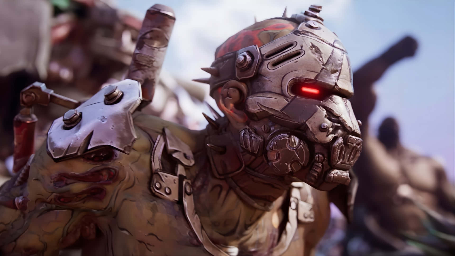 Borderlands 4, cybernetic enemy, glowing red eyes, Full HD Desktop Wallpaper